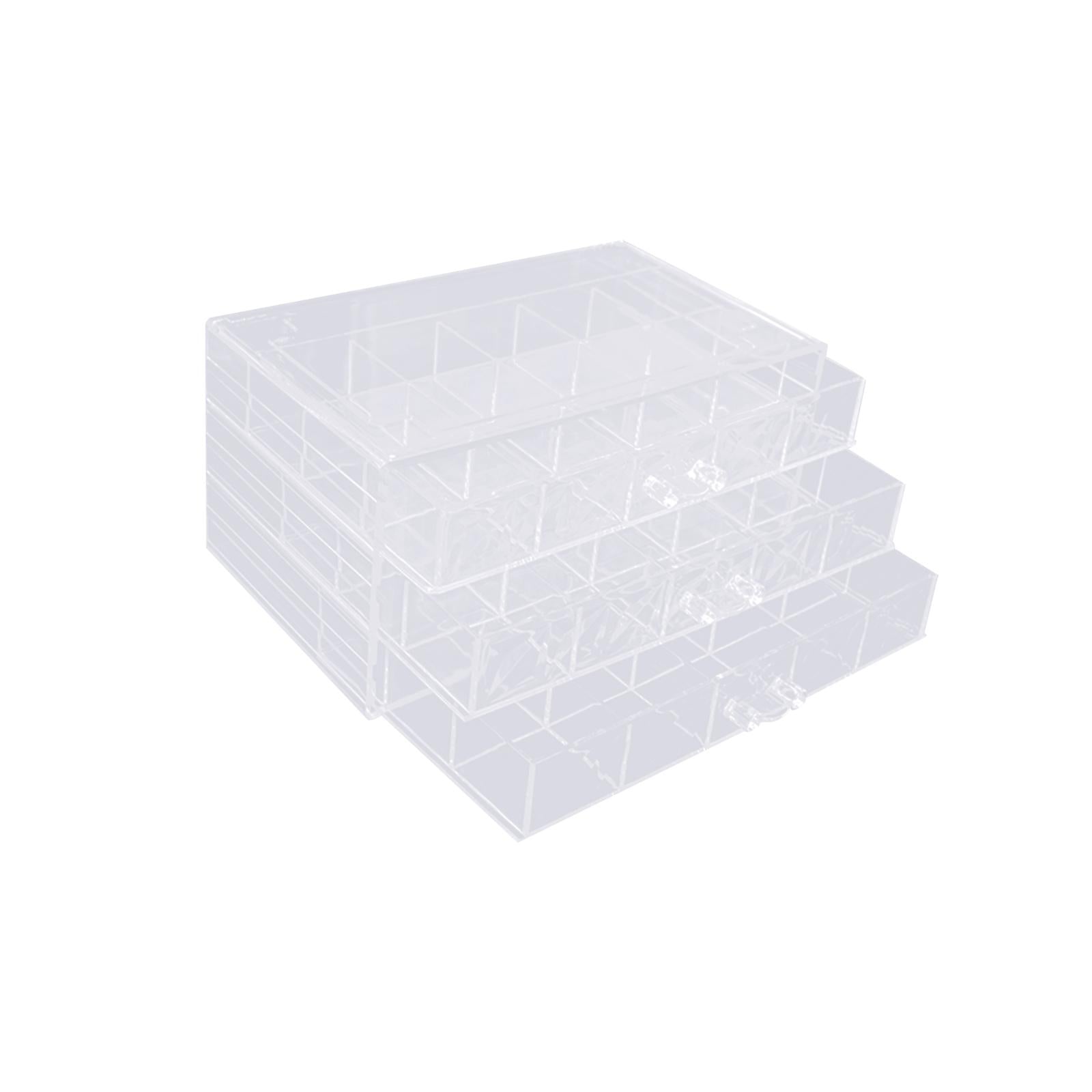 Clear Plastic Storage Box Dustproof Multifunctionl Container for Bathroom 3 Tire