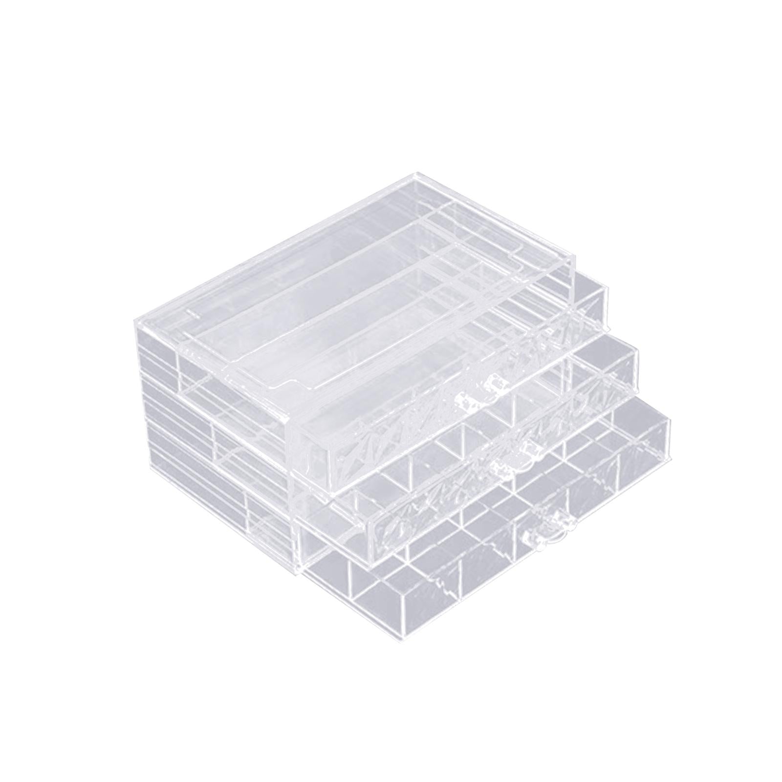 Clear Plastic Storage Box Dustproof Multifunctionl Container for Bathroom 3 Tire