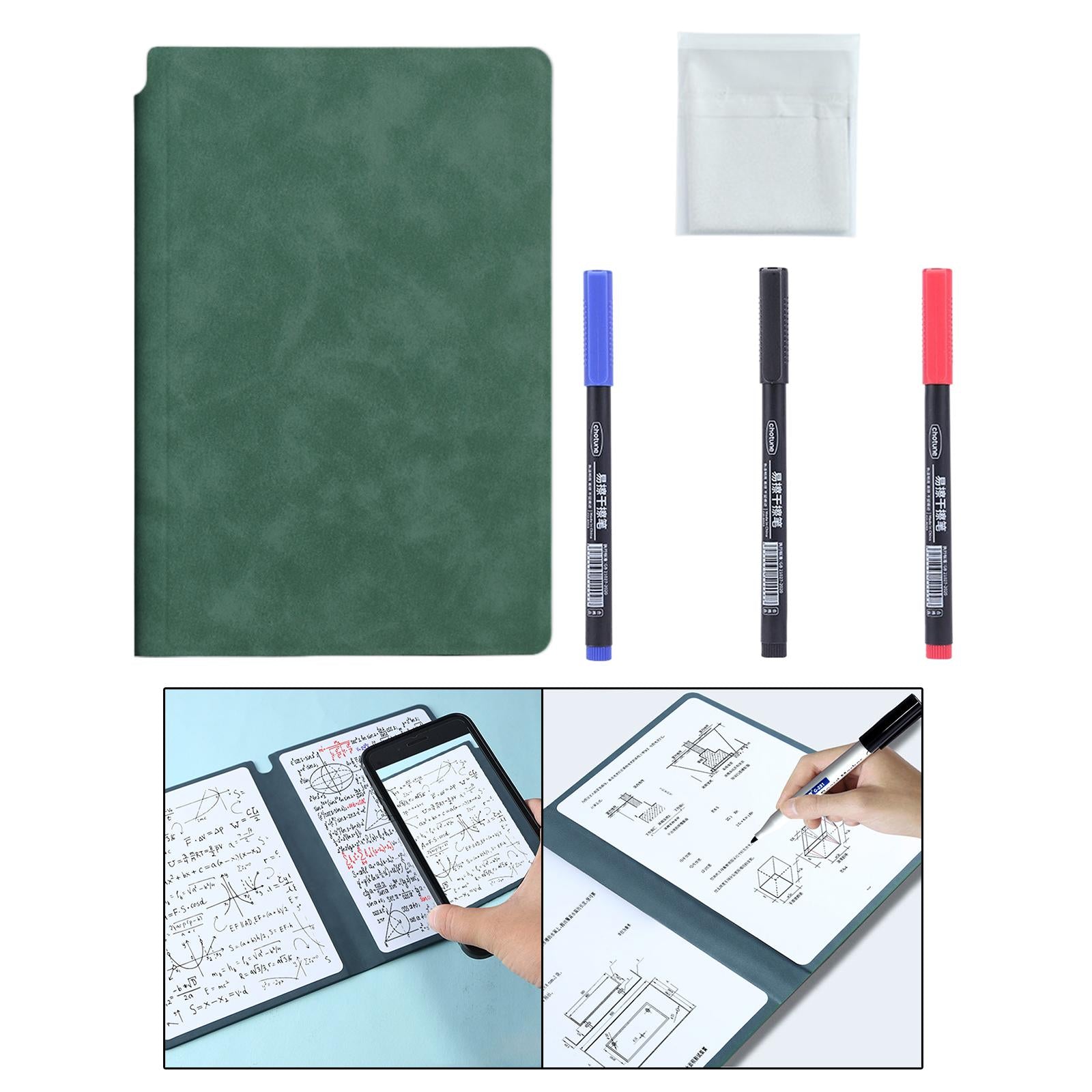 Smart Reusable Notebook Diary planner Notepad for Home Planning Drawing Dark Green