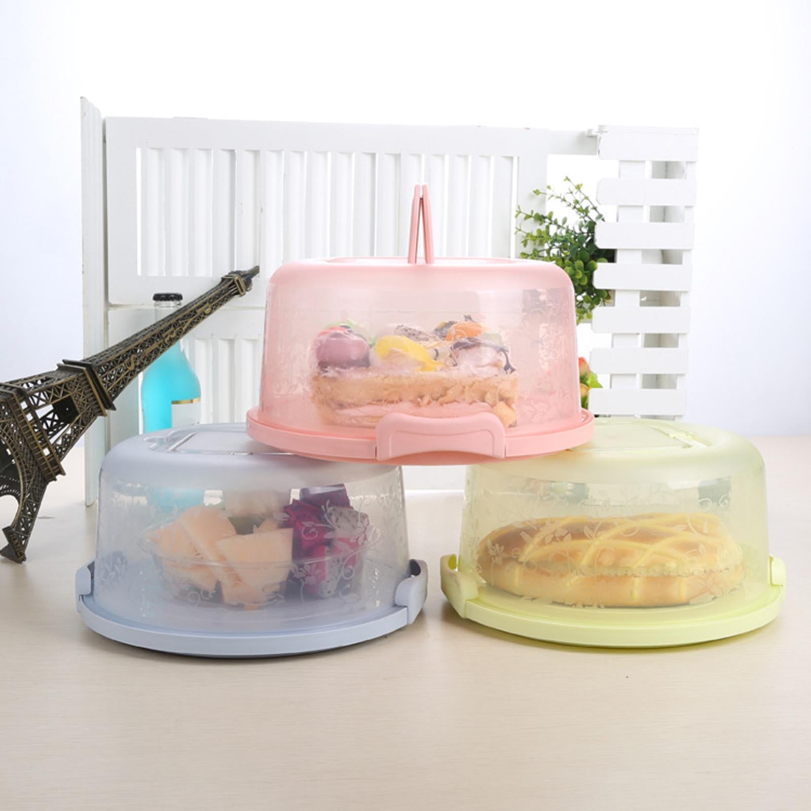 Cake Container with Lid Cover Handle Cake Storage Container for Pies Dessert Green