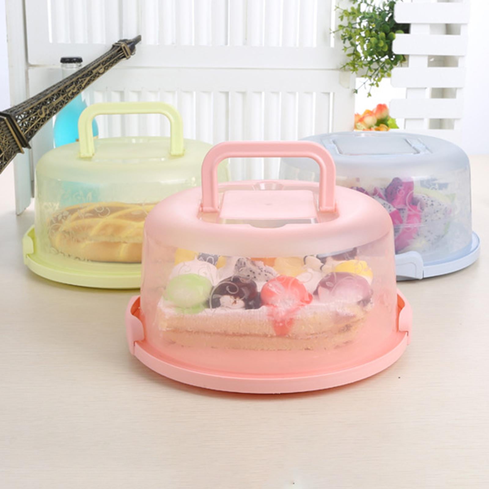 Cake Container with Lid Cover Handle Cake Storage Container for Pies Dessert Blue