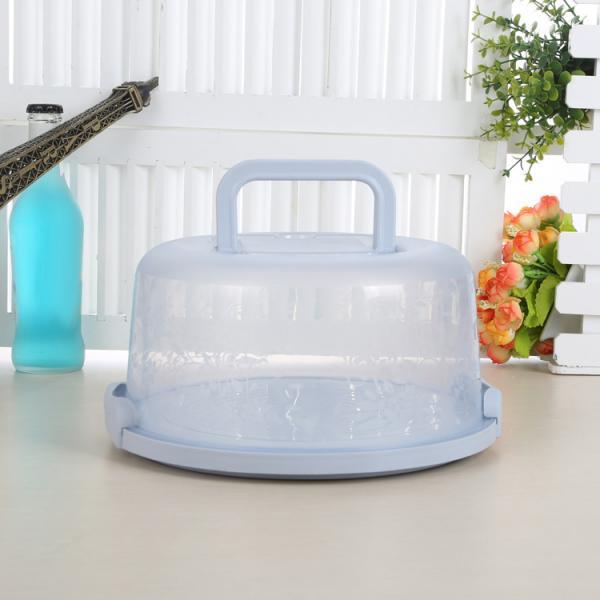 Cake Container with Lid Cover Handle Cake Storage Container for Pies Dessert Blue