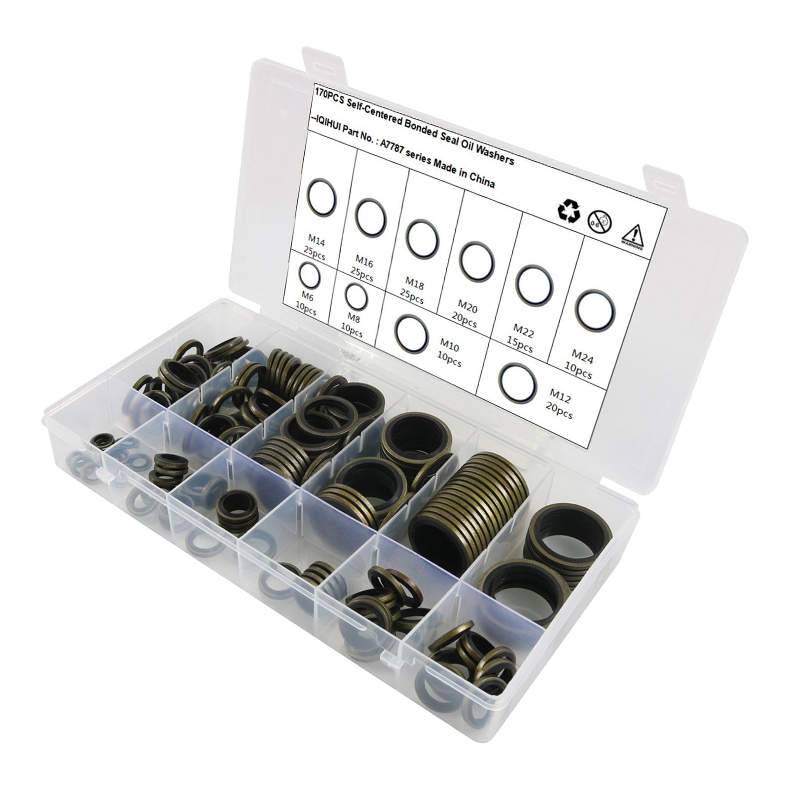 170Pcs O Rubber Rings Set with Storage Case 10 Sizes Sealed Rings Assortment