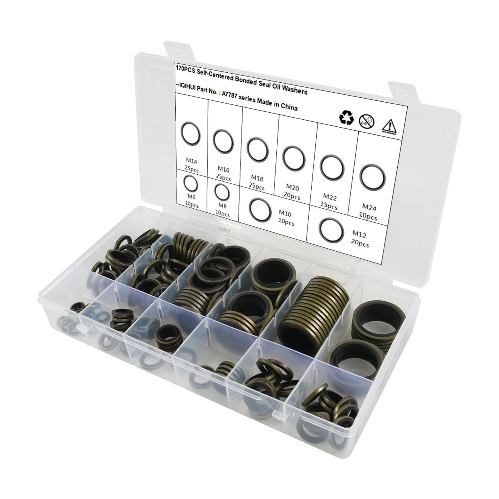 170Pcs O Rubber Rings Set with Storage Case 10 Sizes Sealed Rings Assortment