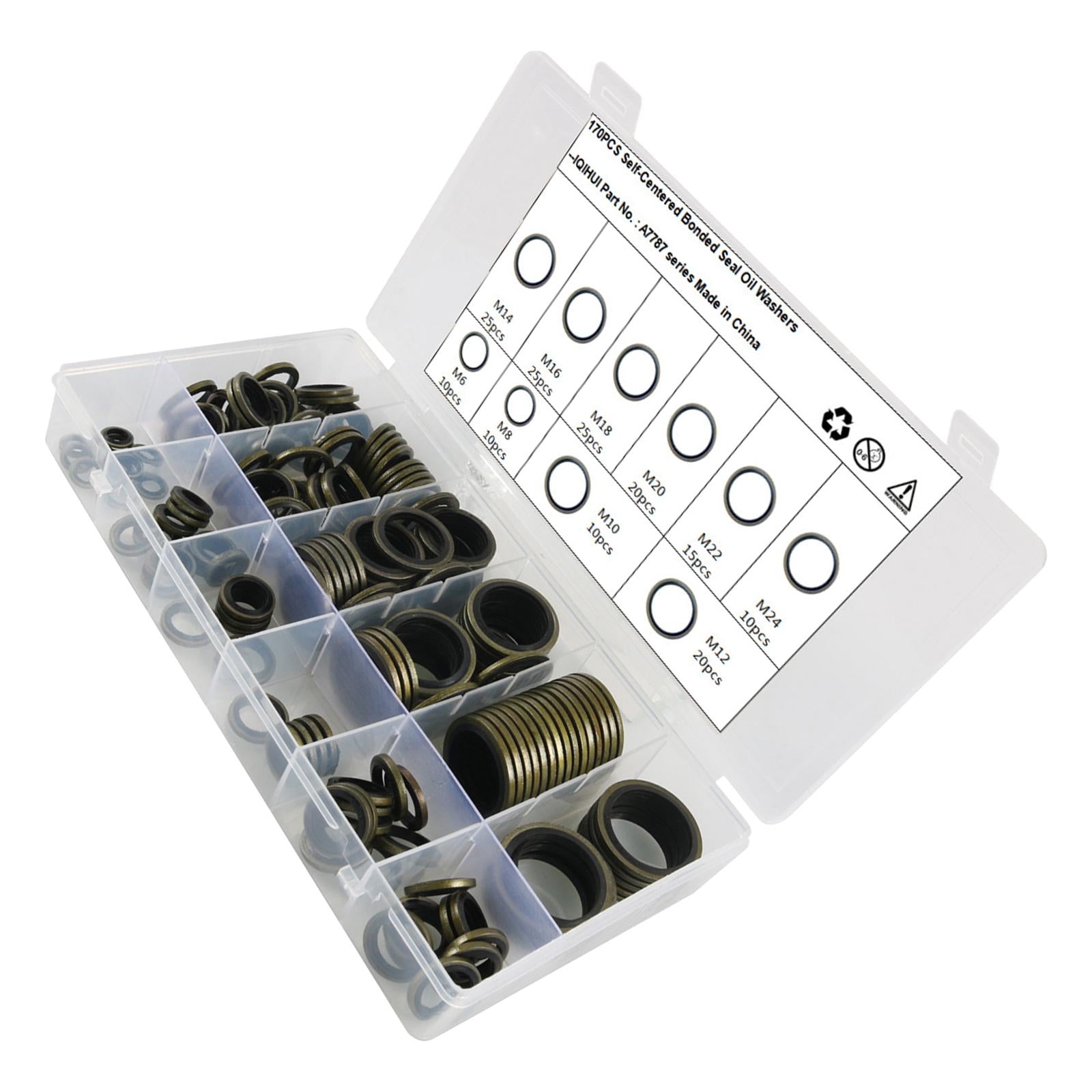 170Pcs O Rubber Rings Set with Storage Case 10 Sizes Sealed Rings Assortment