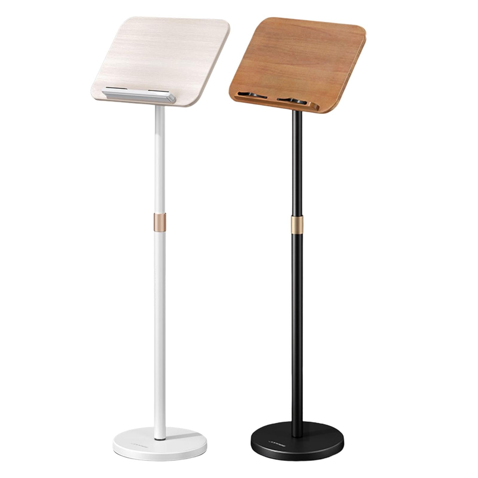 Floor Book Stand Metal Support Multi Function Hands Free Holder for Document White