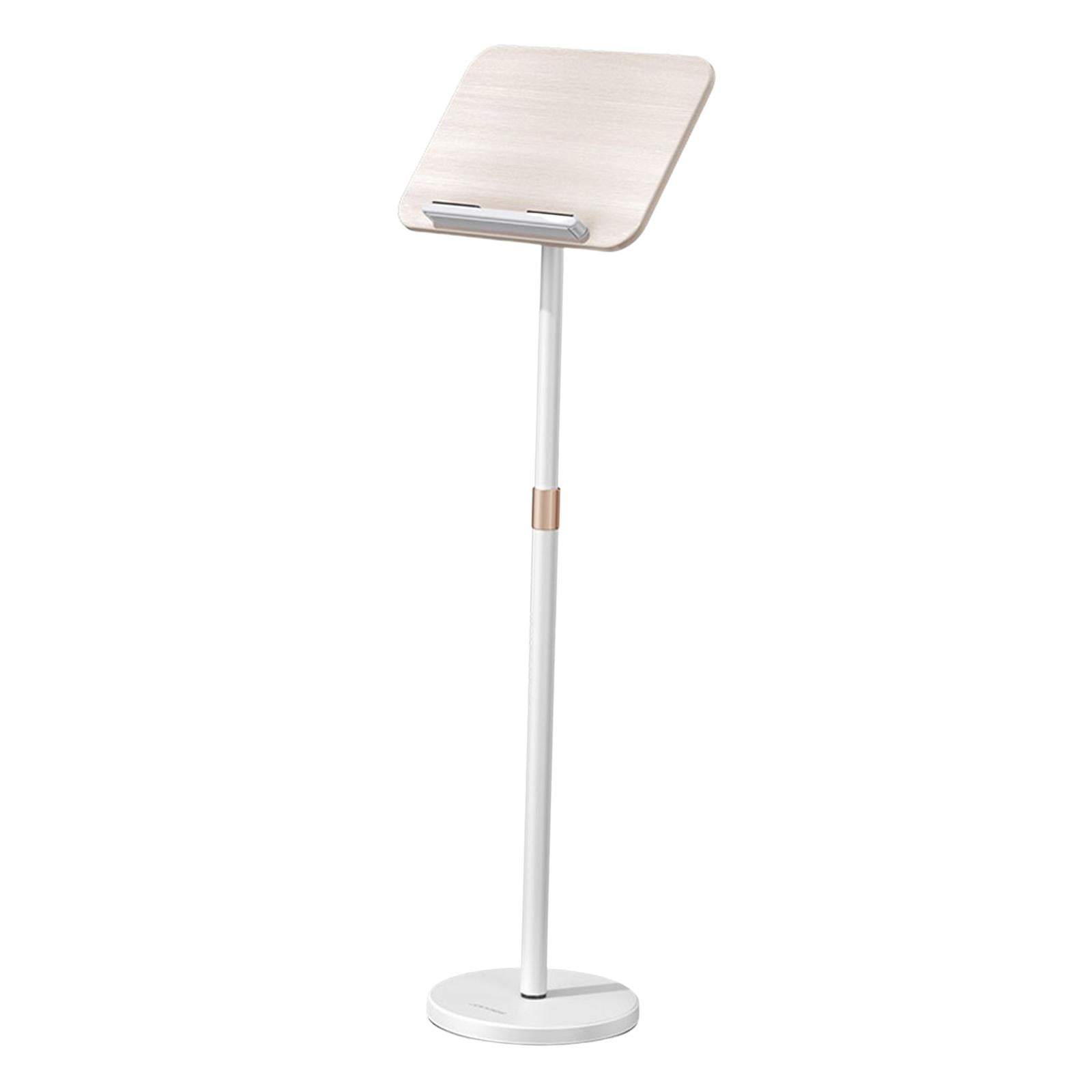 Floor Book Stand Metal Support Multi Function Hands Free Holder for Document White