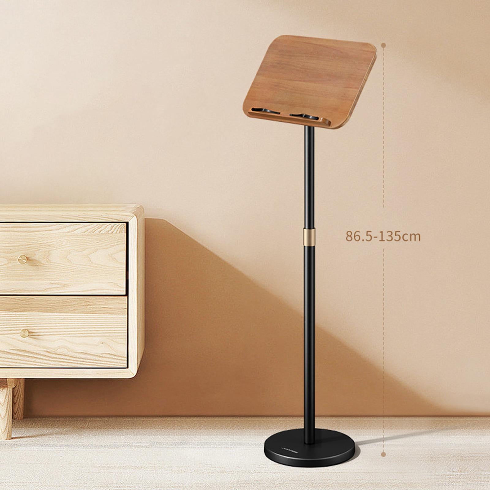 Floor Book Stand Metal Support Multi Function Hands Free Holder for Document Black