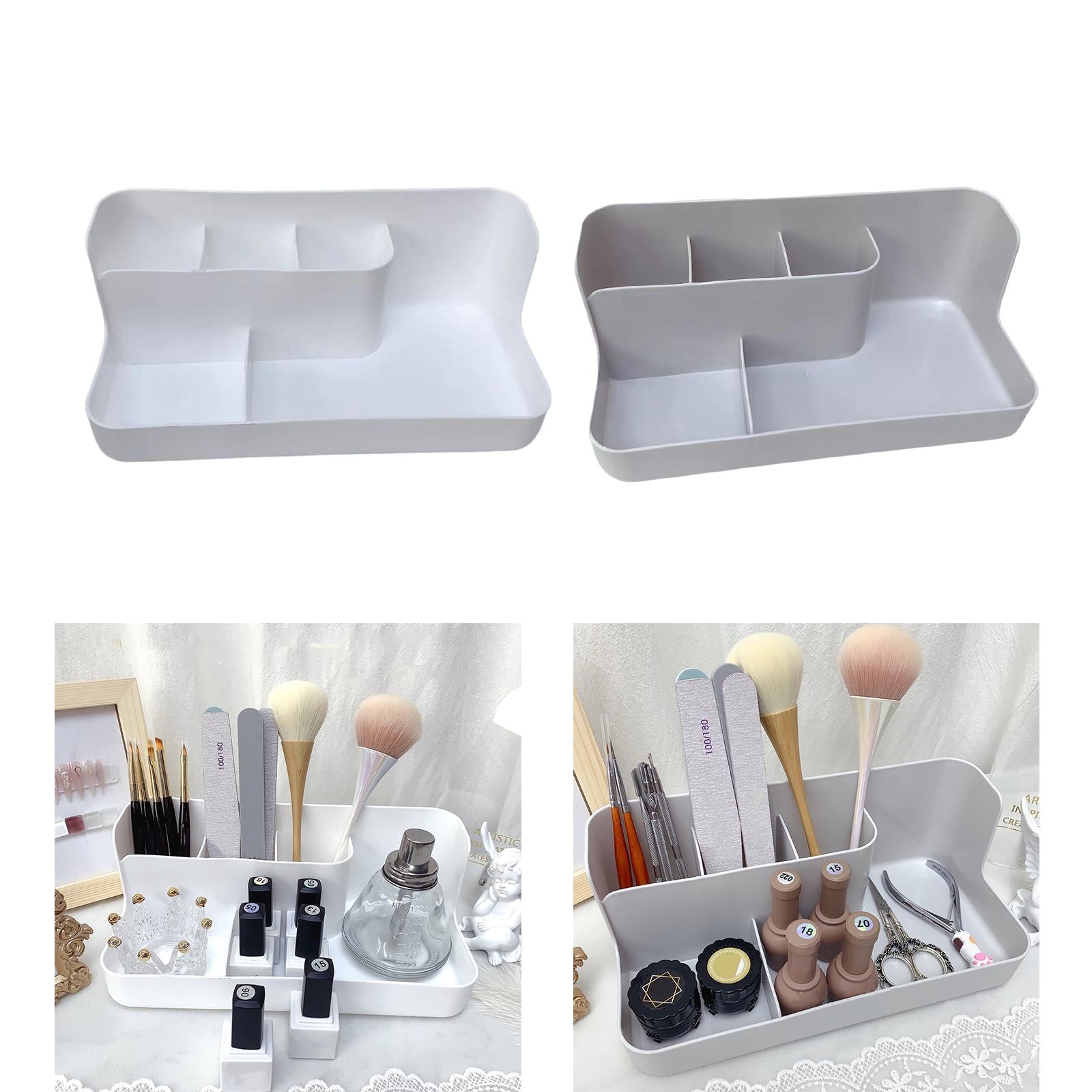Manicure Tool Box Empty for Small Craft Items Nail Brush Pens Cuticle Pusher White