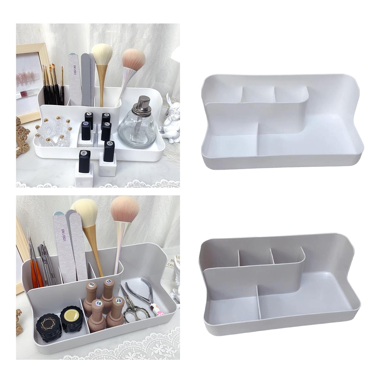 Manicure Tool Box Empty for Small Craft Items Nail Brush Pens Cuticle Pusher White