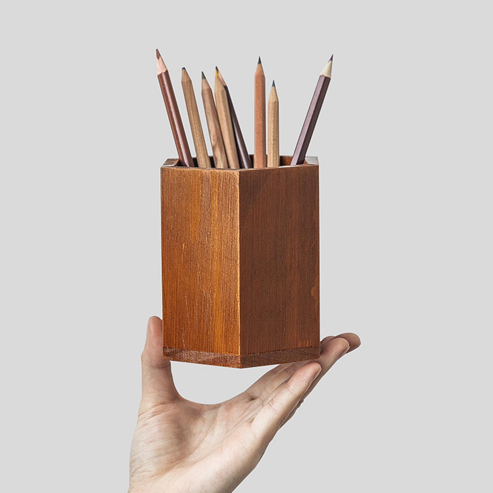 Pen Barrel Makeup Brush Holder Multiuse Stationary Supply for Desktop School Rhombus
