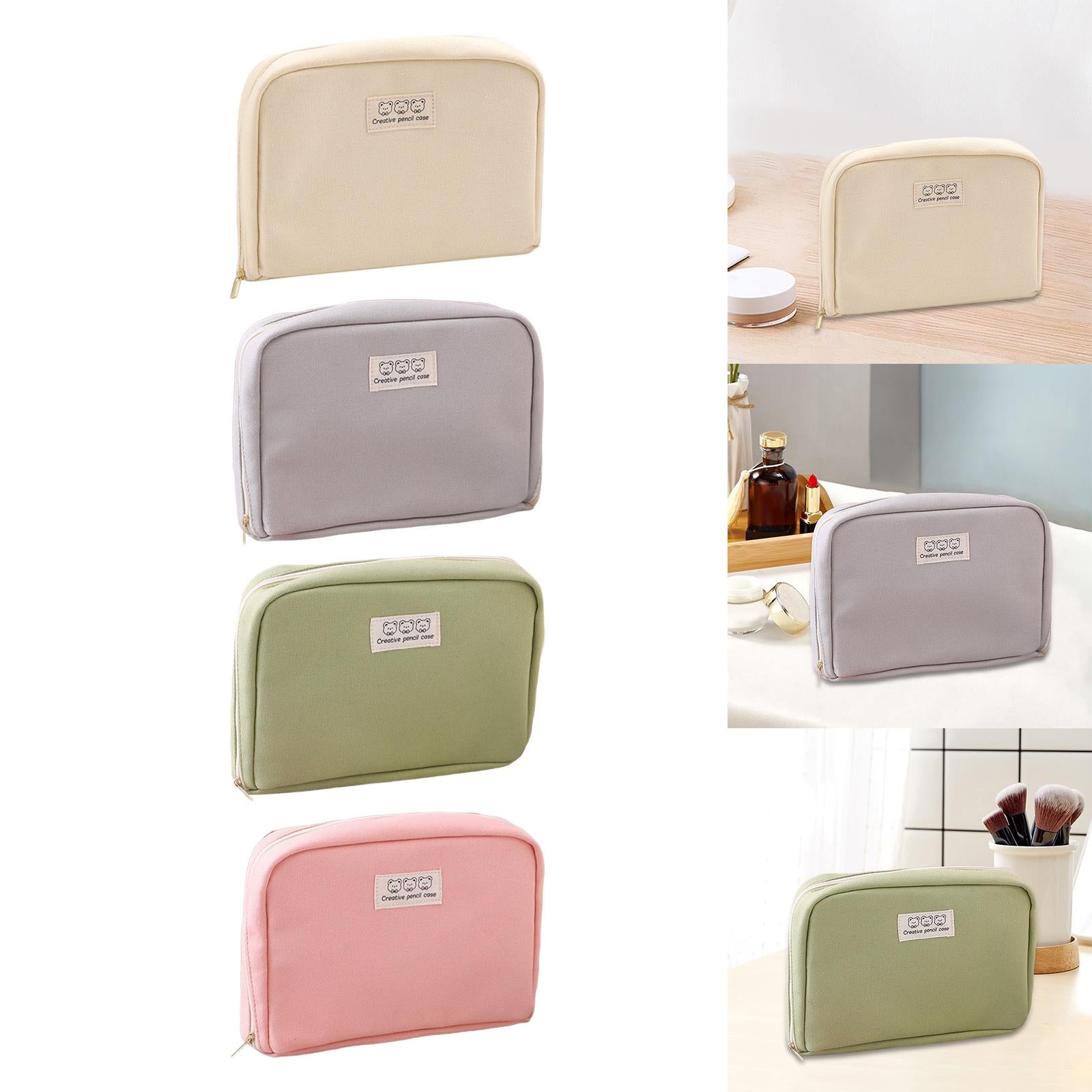 Big Capacity Pencil Case Makeup Bags Multifunctional Pencil Case Holder Beige