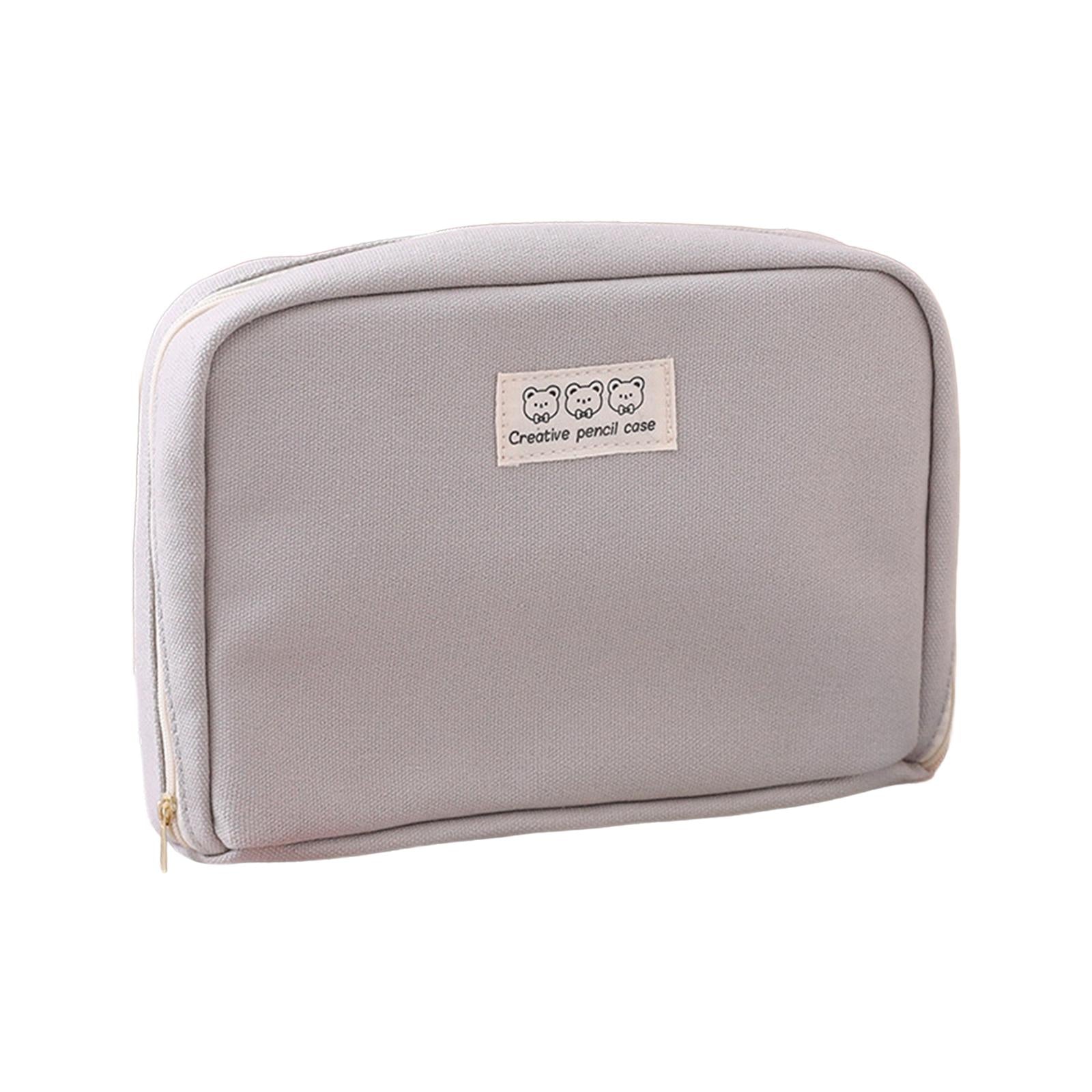 Big Capacity Pencil Case Makeup Bags Multifunctional Pencil Case Holder Gray