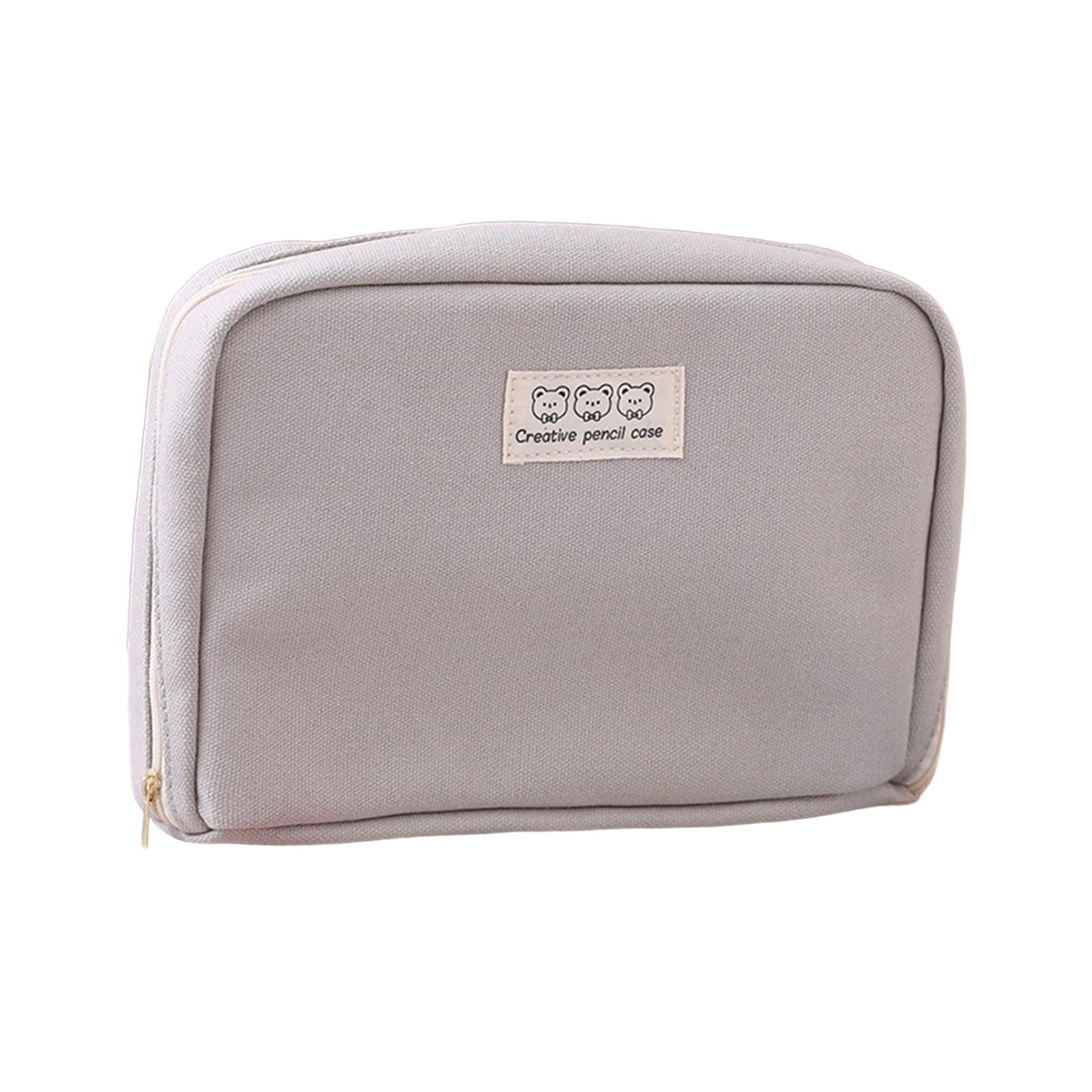 Big Capacity Pencil Case Makeup Bags Multifunctional Pencil Case Holder Gray