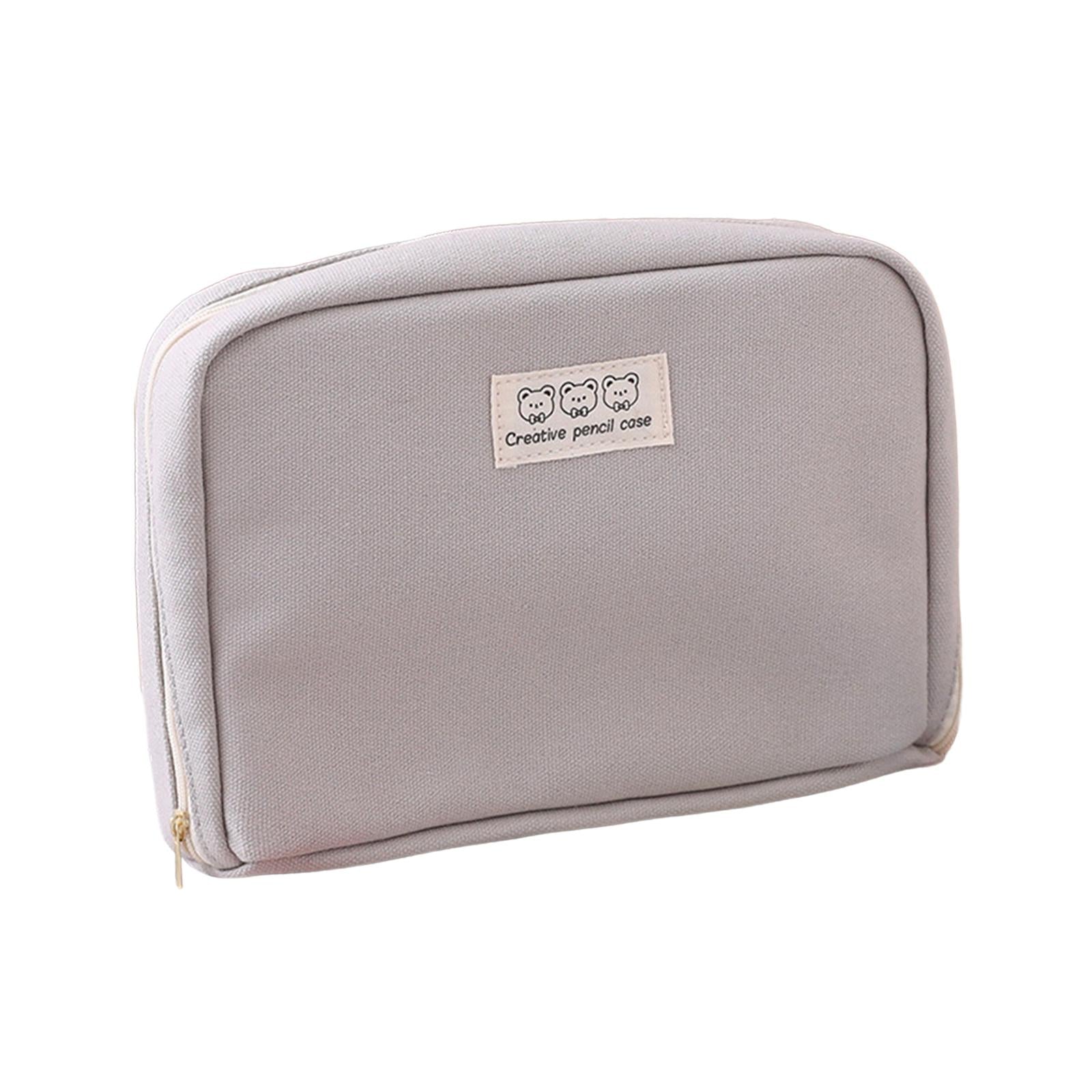 Big Capacity Pencil Case Makeup Bags Multifunctional Pencil Case Holder Gray
