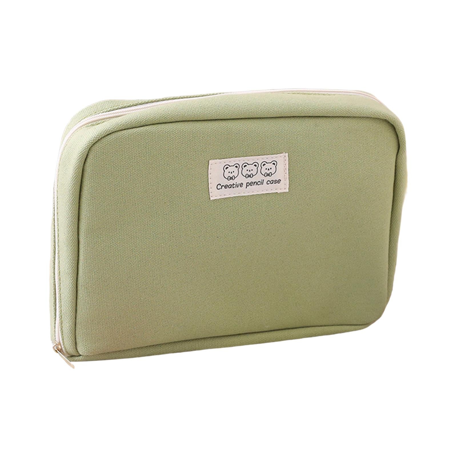 Big Capacity Pencil Case Makeup Bags Multifunctional Pencil Case Holder Green
