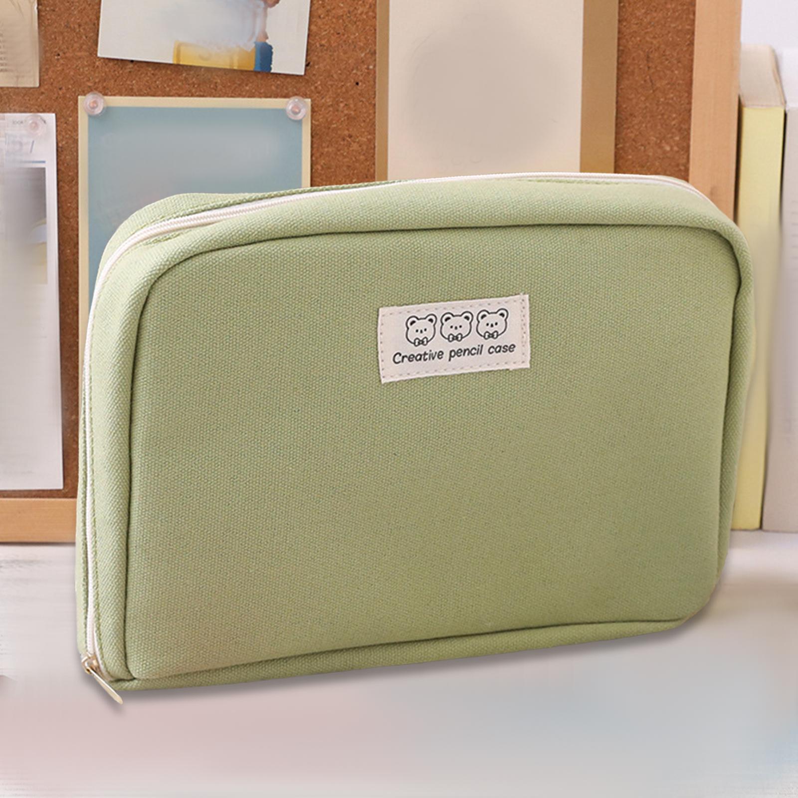 Big Capacity Pencil Case Makeup Bags Multifunctional Pencil Case Holder Green