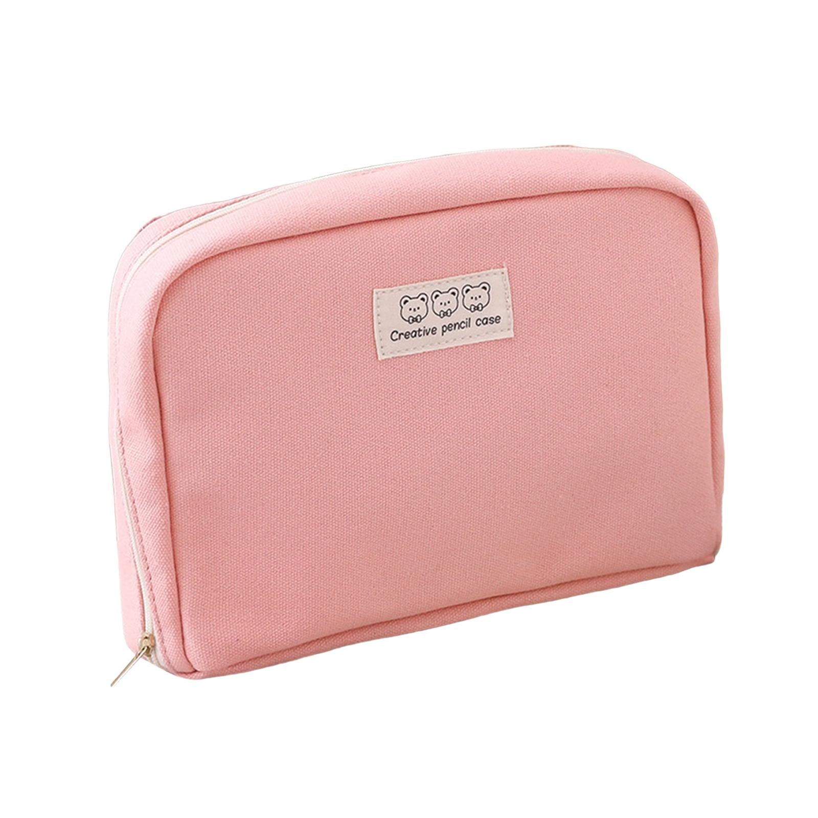 Big Capacity Pencil Case Makeup Bags Multifunctional Pencil Case Holder Pink