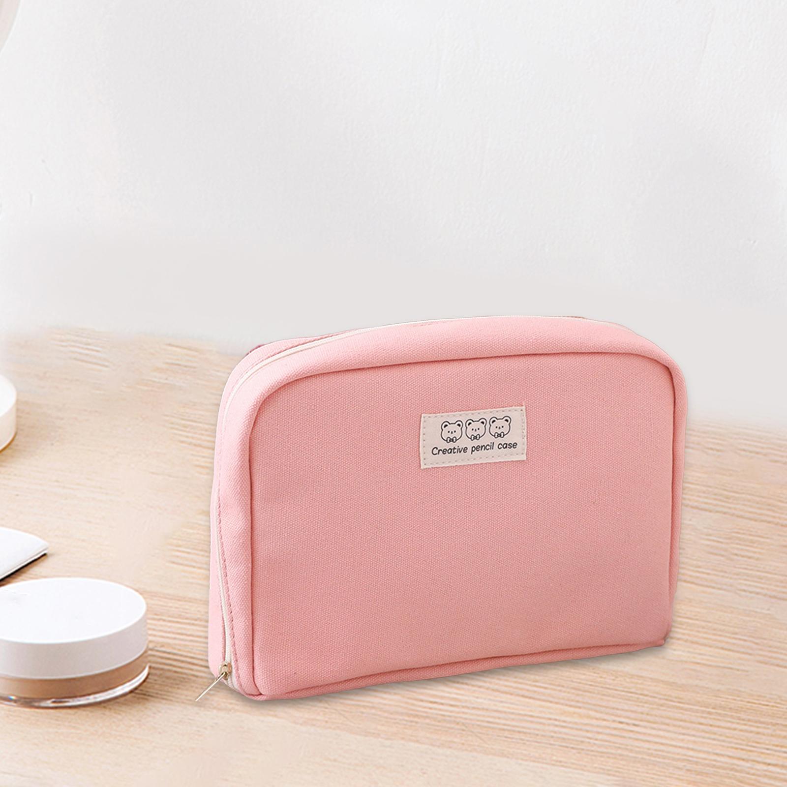 Big Capacity Pencil Case Makeup Bags Multifunctional Pencil Case Holder Pink