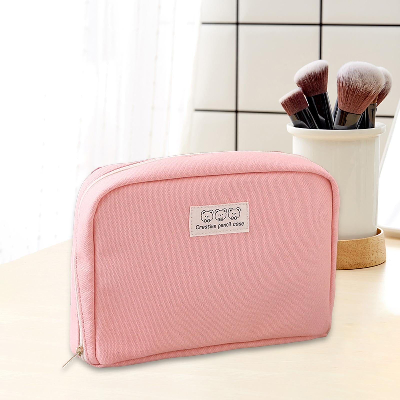 Big Capacity Pencil Case Makeup Bags Multifunctional Pencil Case Holder Pink