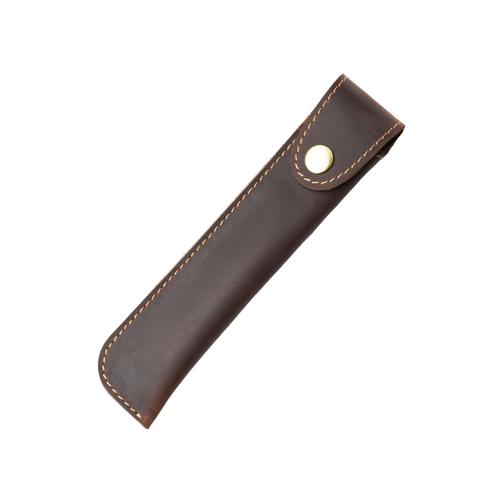 Pen Pencil Pouch Buckle Design Universal Pen Holder for Boyfriend Men Father Coffee