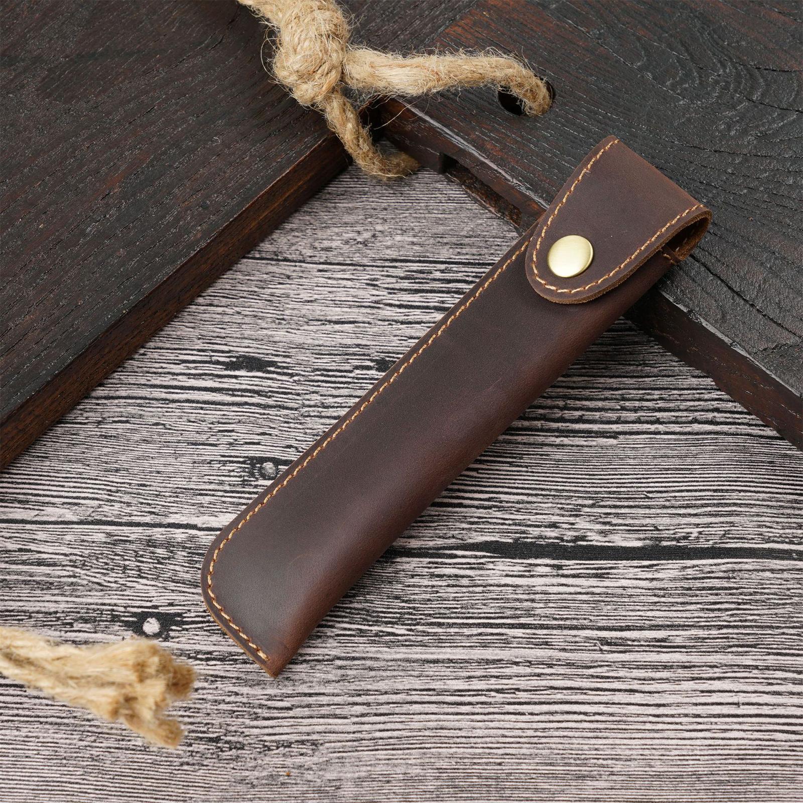 Pen Pencil Pouch Buckle Design Universal Pen Holder for Boyfriend Men Father Coffee