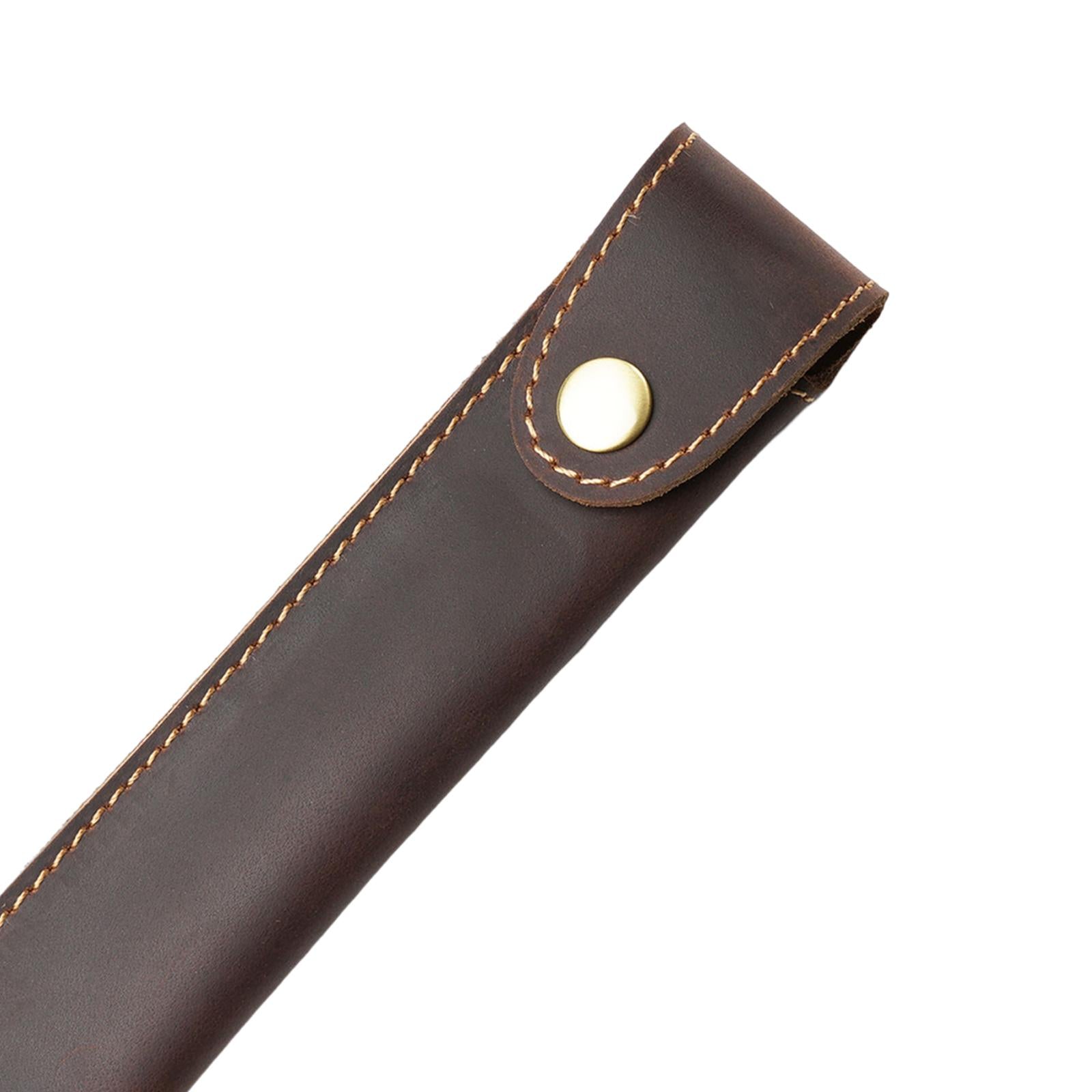 Pen Pencil Pouch Buckle Design Universal Pen Holder for Boyfriend Men Father Coffee