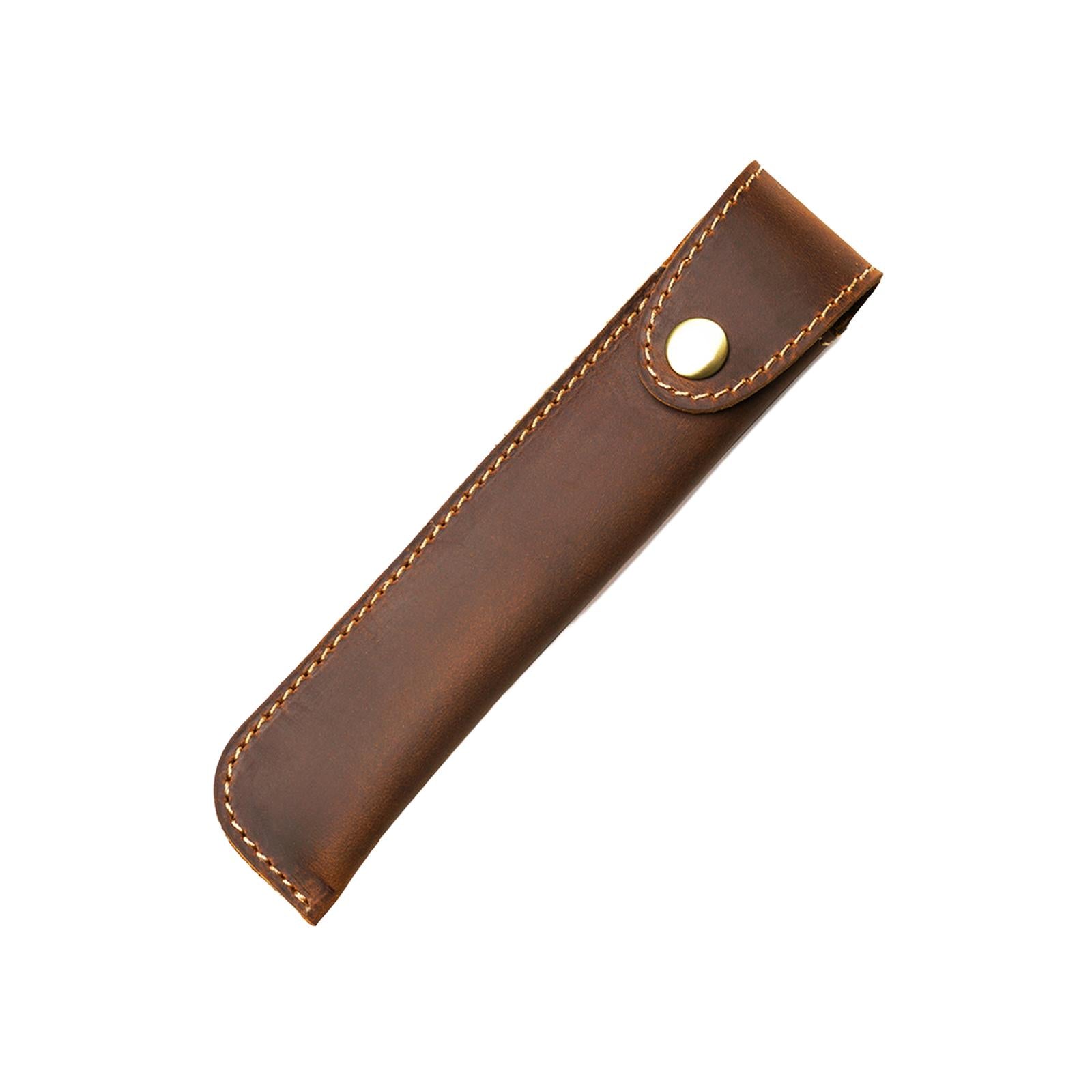 Pen Pencil Pouch Buckle Design Universal Pen Holder for Boyfriend Men Father Brown