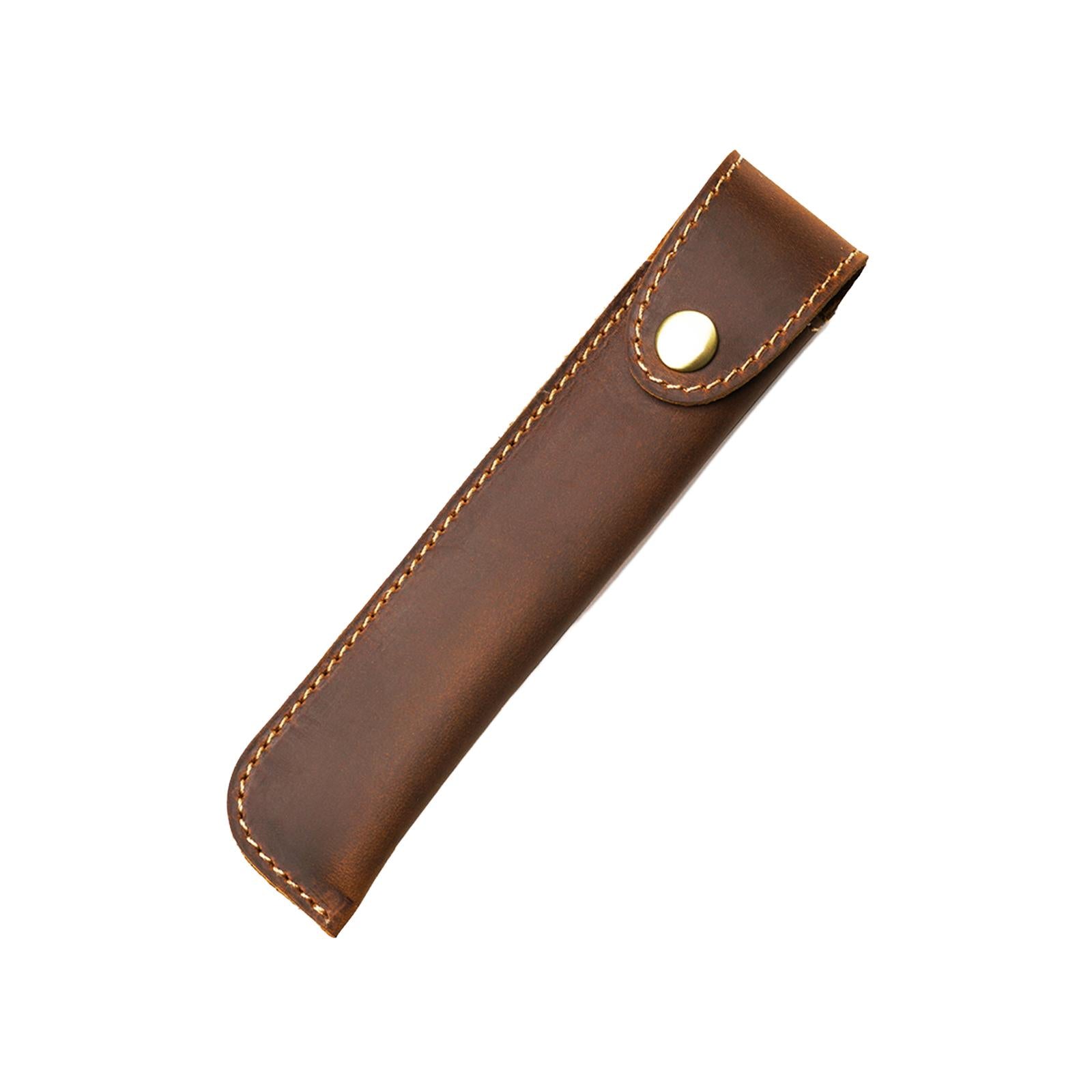 Pen Pencil Pouch Buckle Design Universal Pen Holder for Boyfriend Men Father Brown