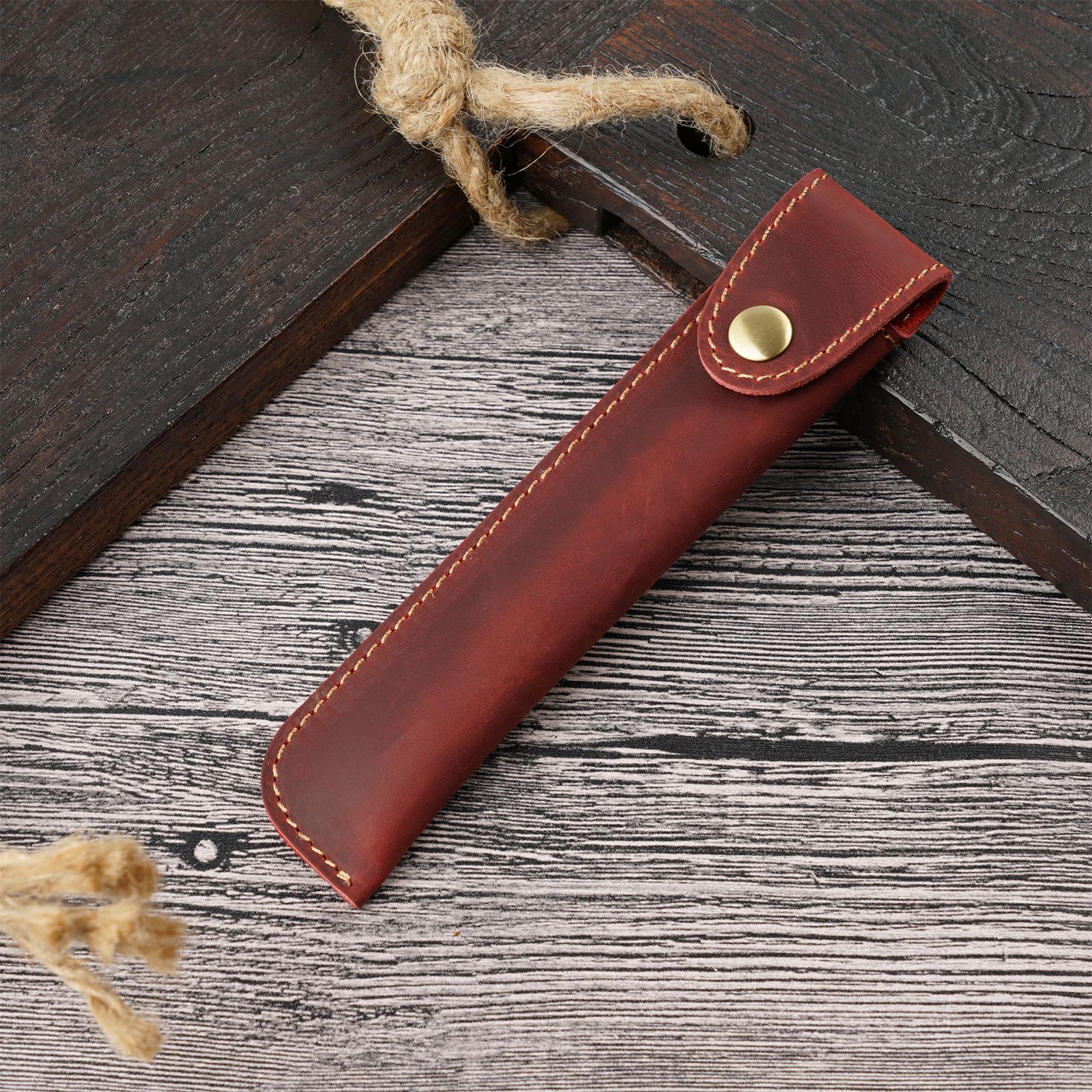 Pen Pencil Pouch Buckle Design Universal Pen Holder for Boyfriend Men Father Red