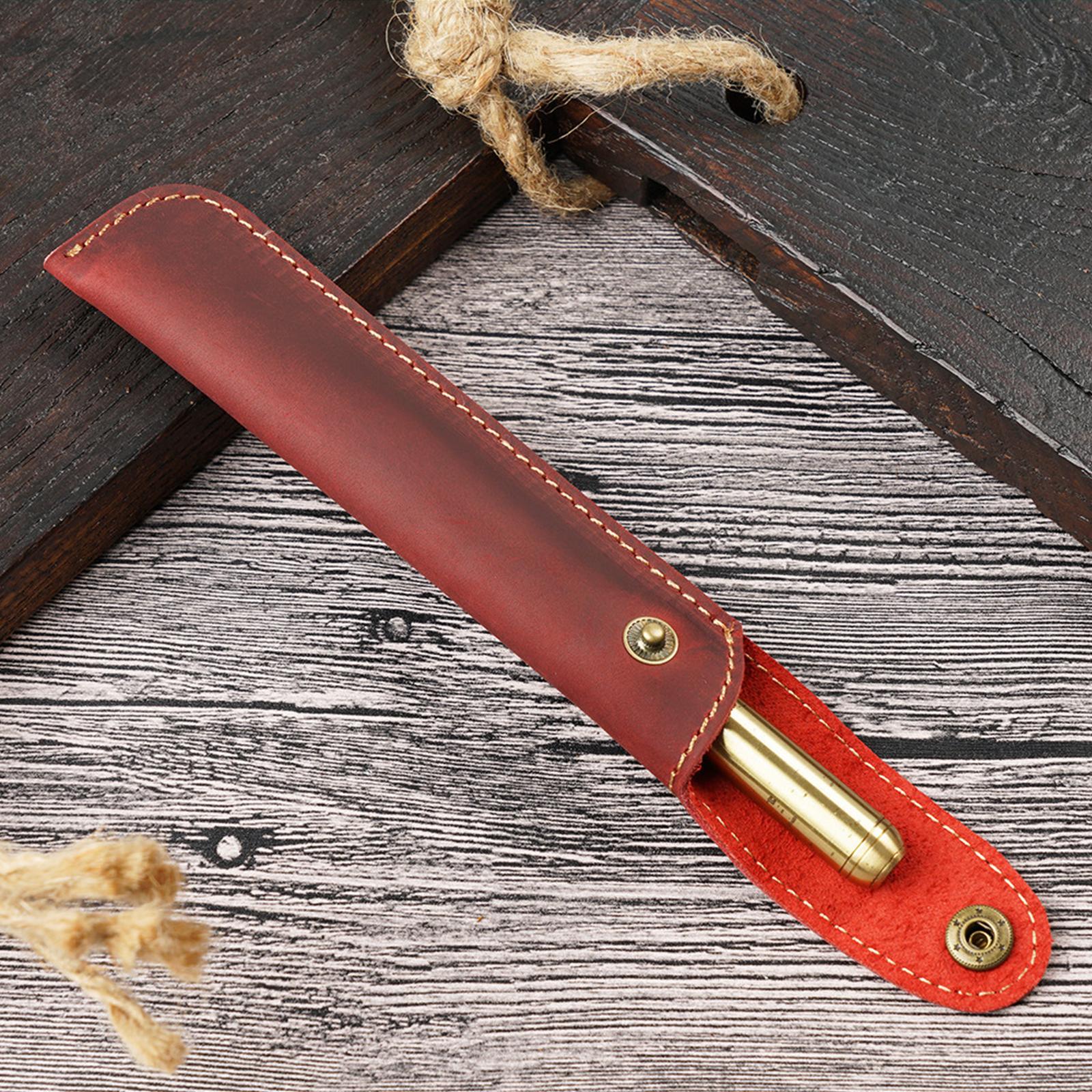 Pen Pencil Pouch Buckle Design Universal Pen Holder for Boyfriend Men Father Red