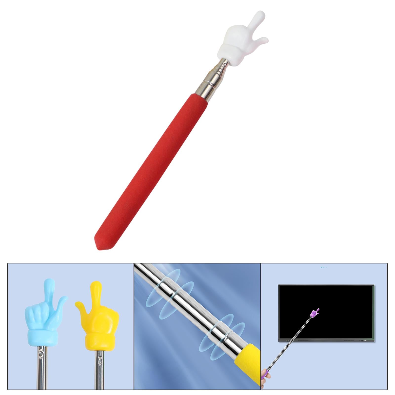 Hand Pointer Accs Portable Teacher Pointer Finger Design for Home Whiteboard Red
