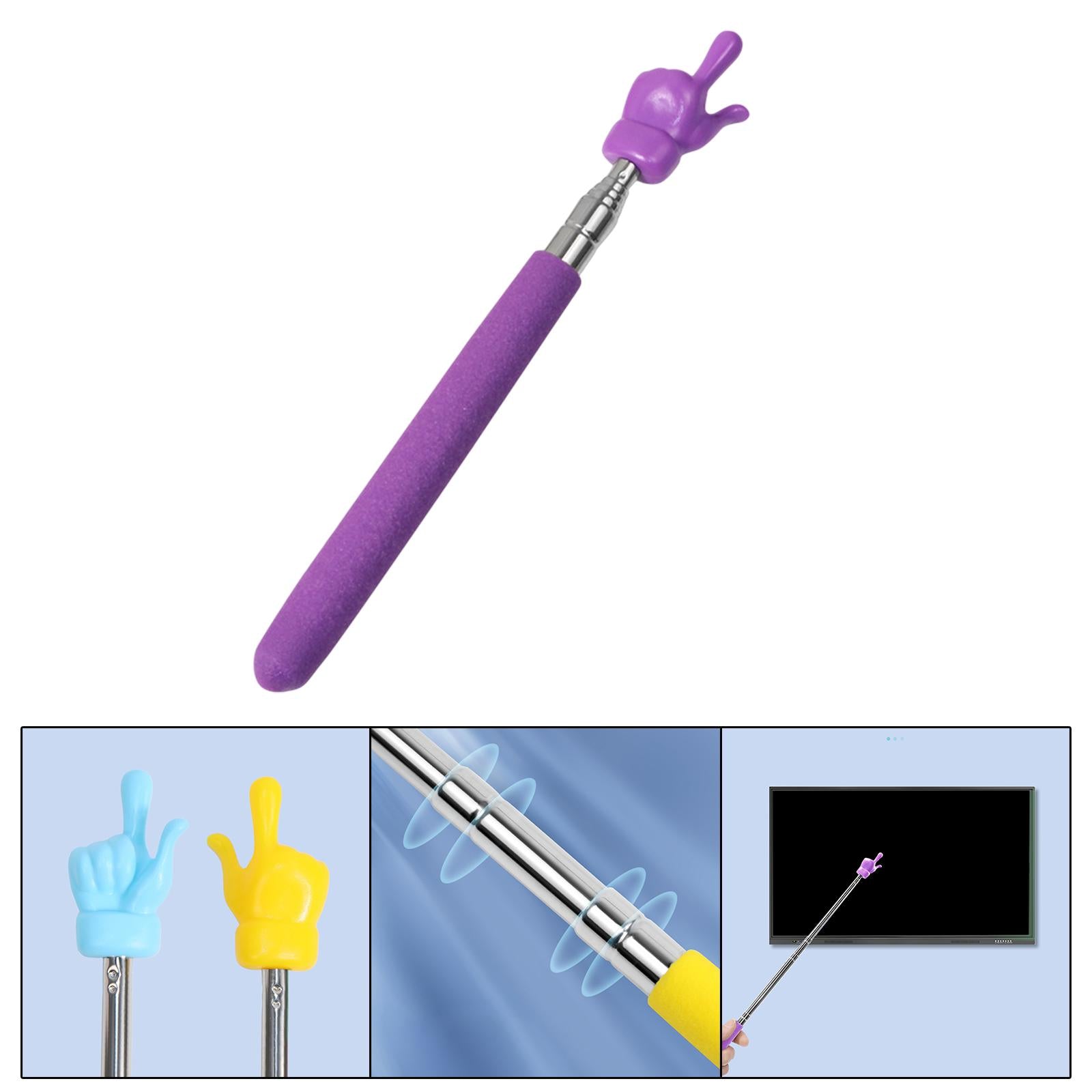 Hand Pointer Accs Portable Teacher Pointer Finger Design for Home Whiteboard Violet