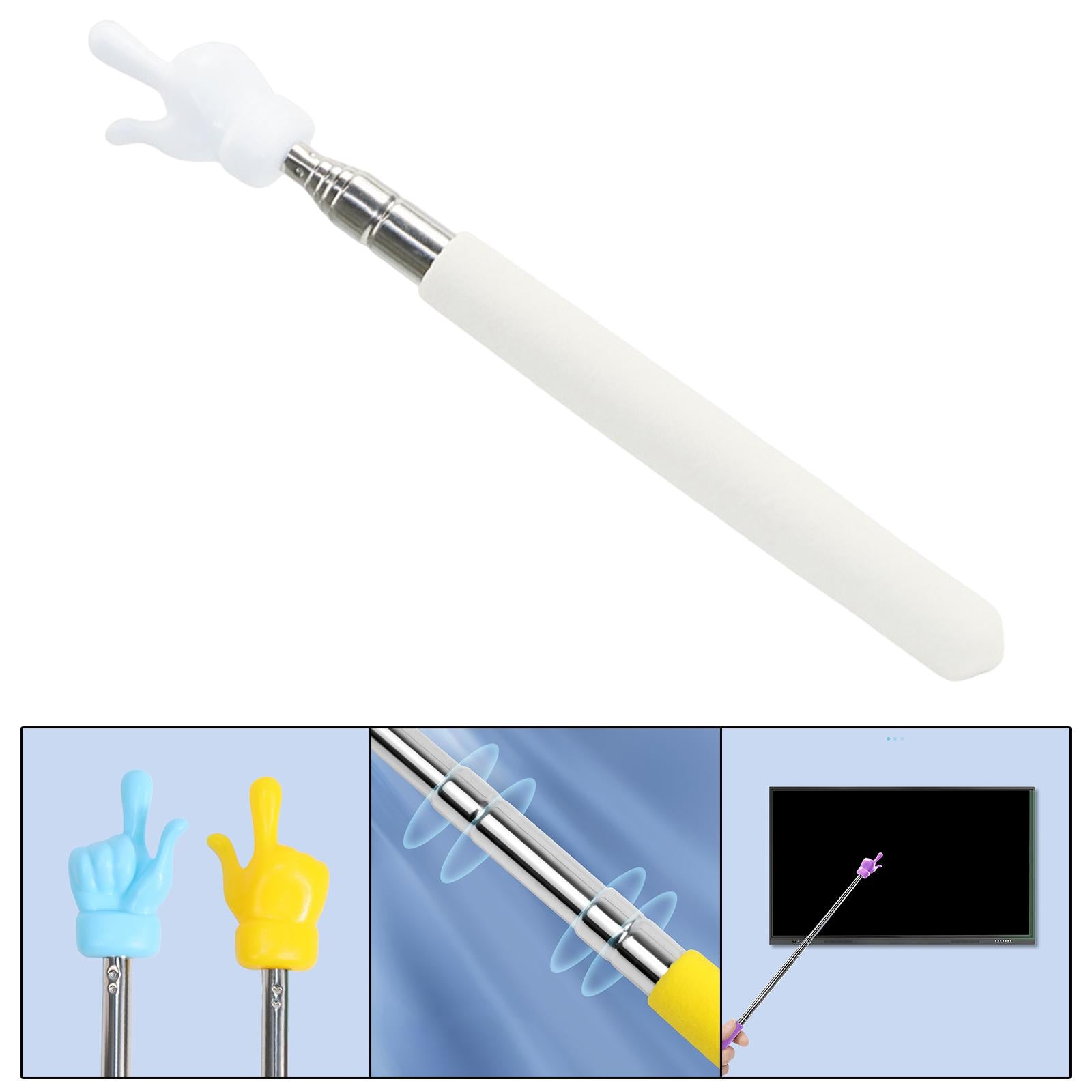 Hand Pointer Accs Portable Teacher Pointer Finger Design for Home Whiteboard White