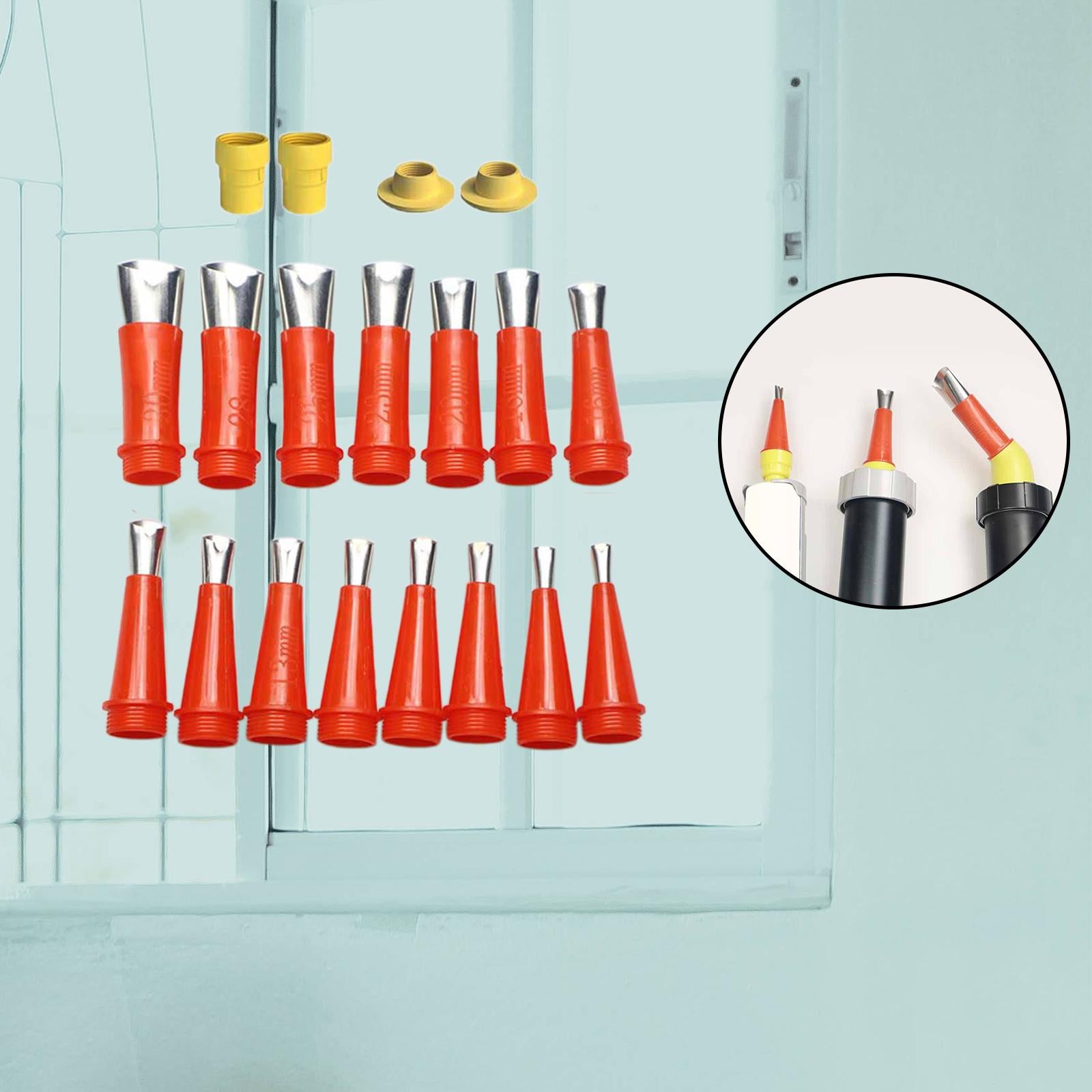 Caulking Caulk Nozzle Applicator with Base Sealant Finishing Tools for Doors 19pcs