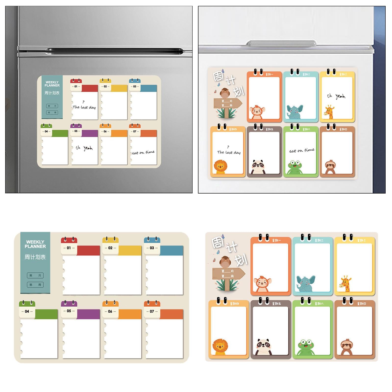 Refrigerator Decoration with 2 Whiteboard Markers Memo Sticker Message Board Style A