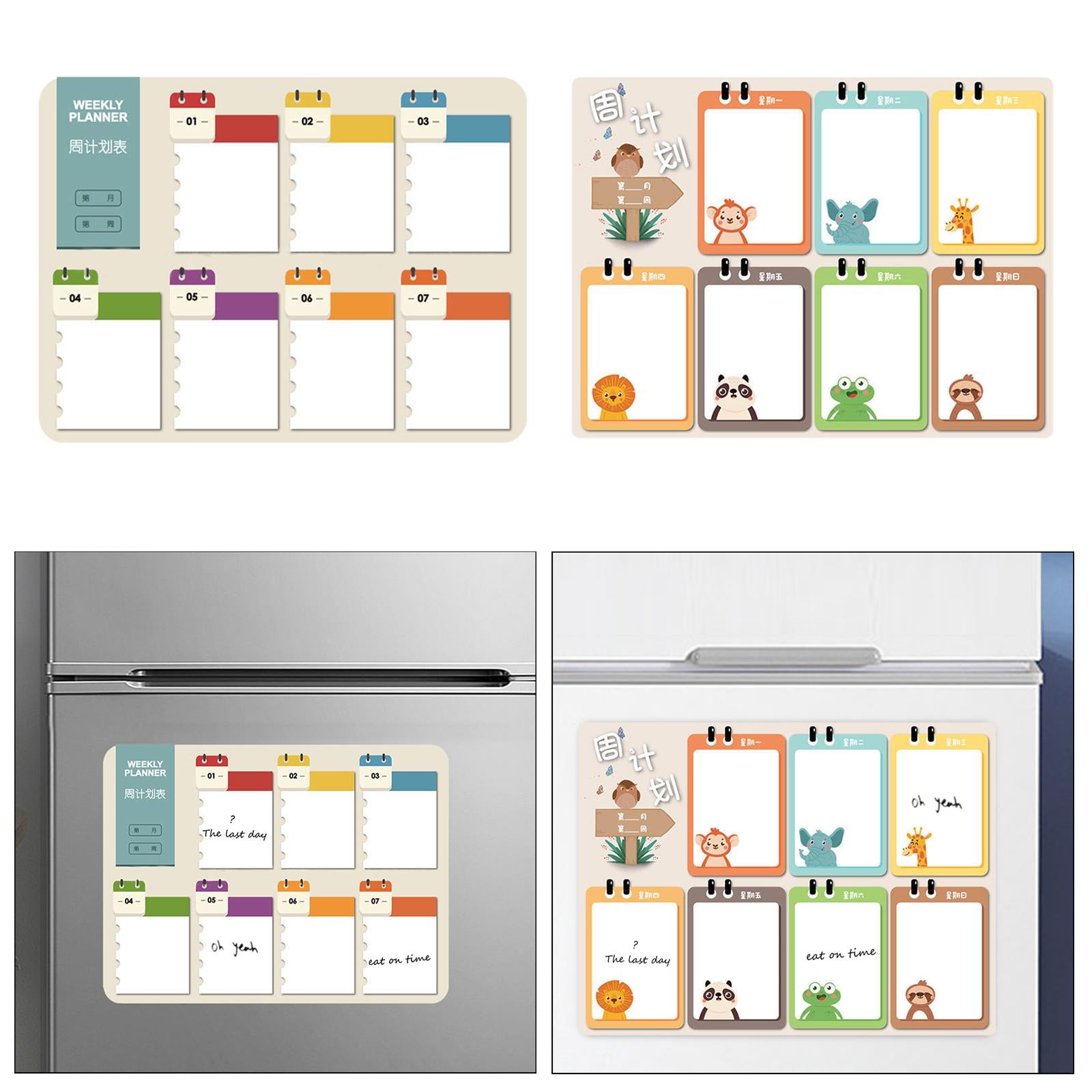 Refrigerator Decoration with 2 Whiteboard Markers Memo Sticker Message Board Style A