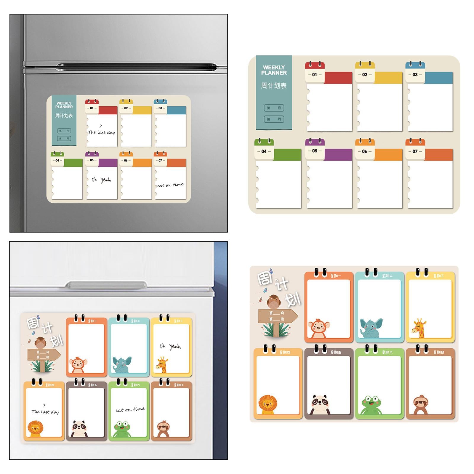 Refrigerator Decoration with 2 Whiteboard Markers Memo Sticker Message Board Style A