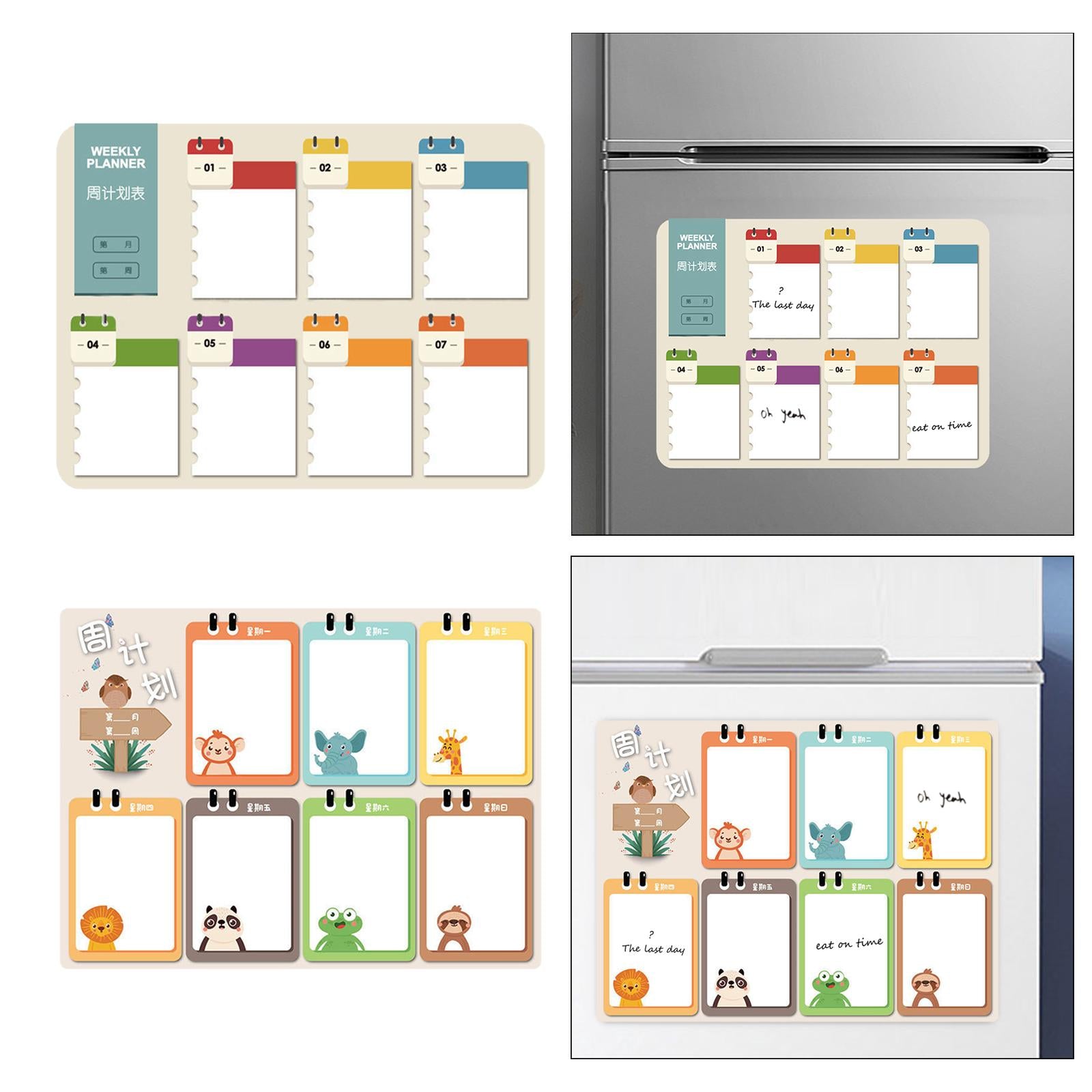 Refrigerator Decoration with 2 Whiteboard Markers Memo Sticker Message Board Style A