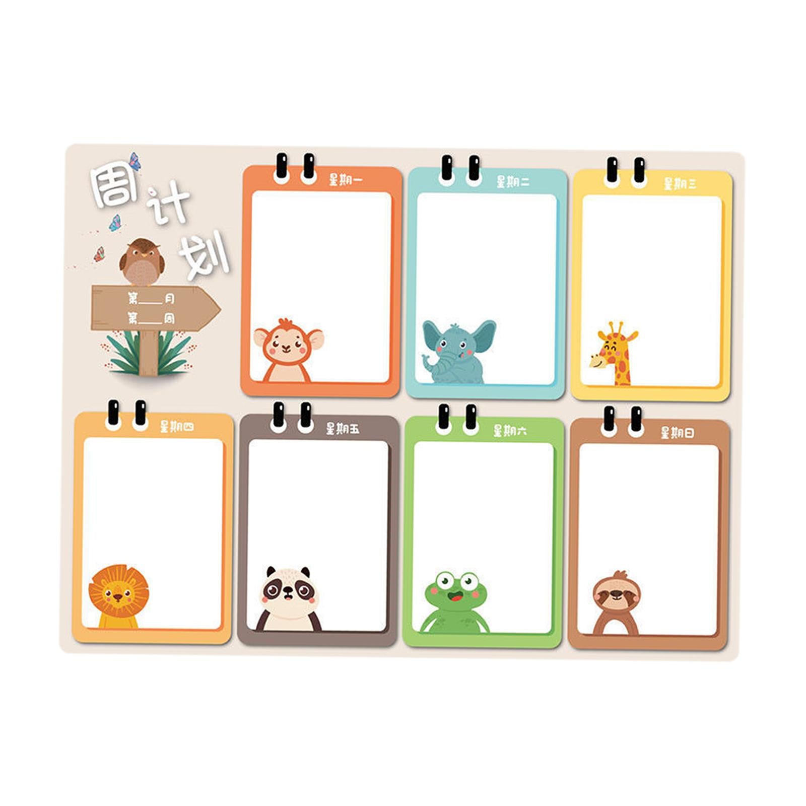Refrigerator Decoration with 2 Whiteboard Markers Memo Sticker Message Board Style B