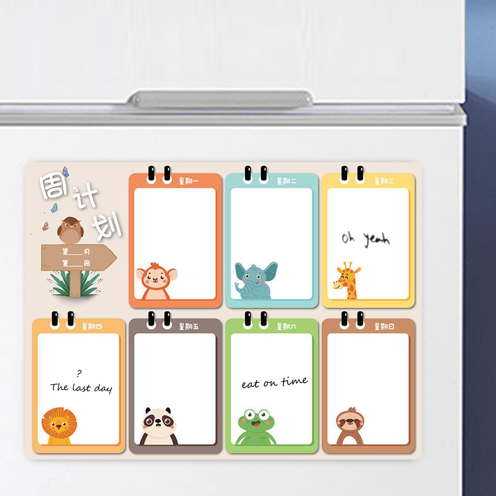 Refrigerator Decoration with 2 Whiteboard Markers Memo Sticker Message Board Style B