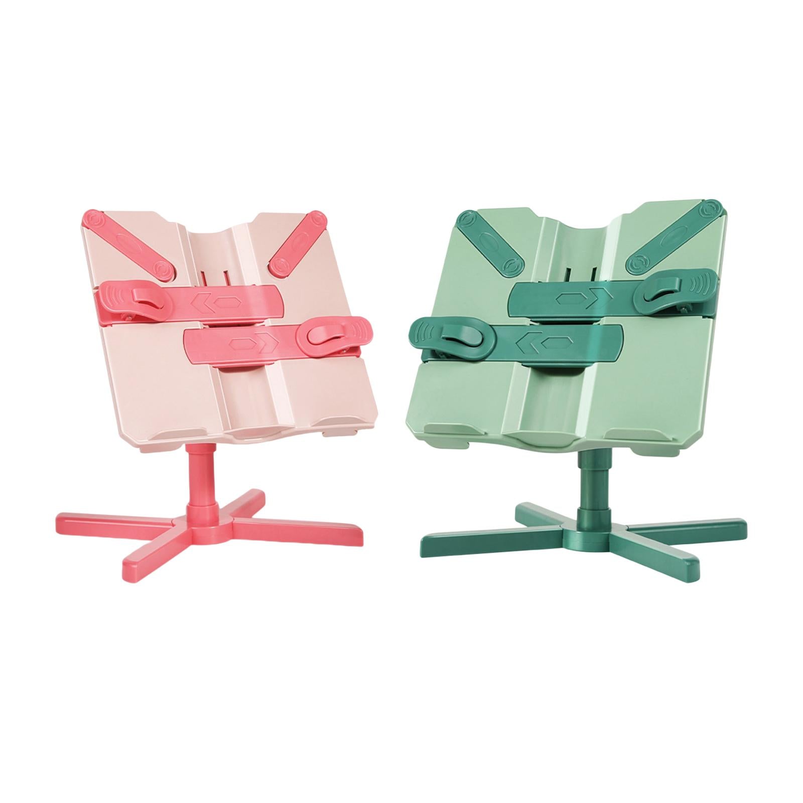 Book Holder Stand Portable Durable Tablet Holder for Kitchen Desktop Bedroom Pink