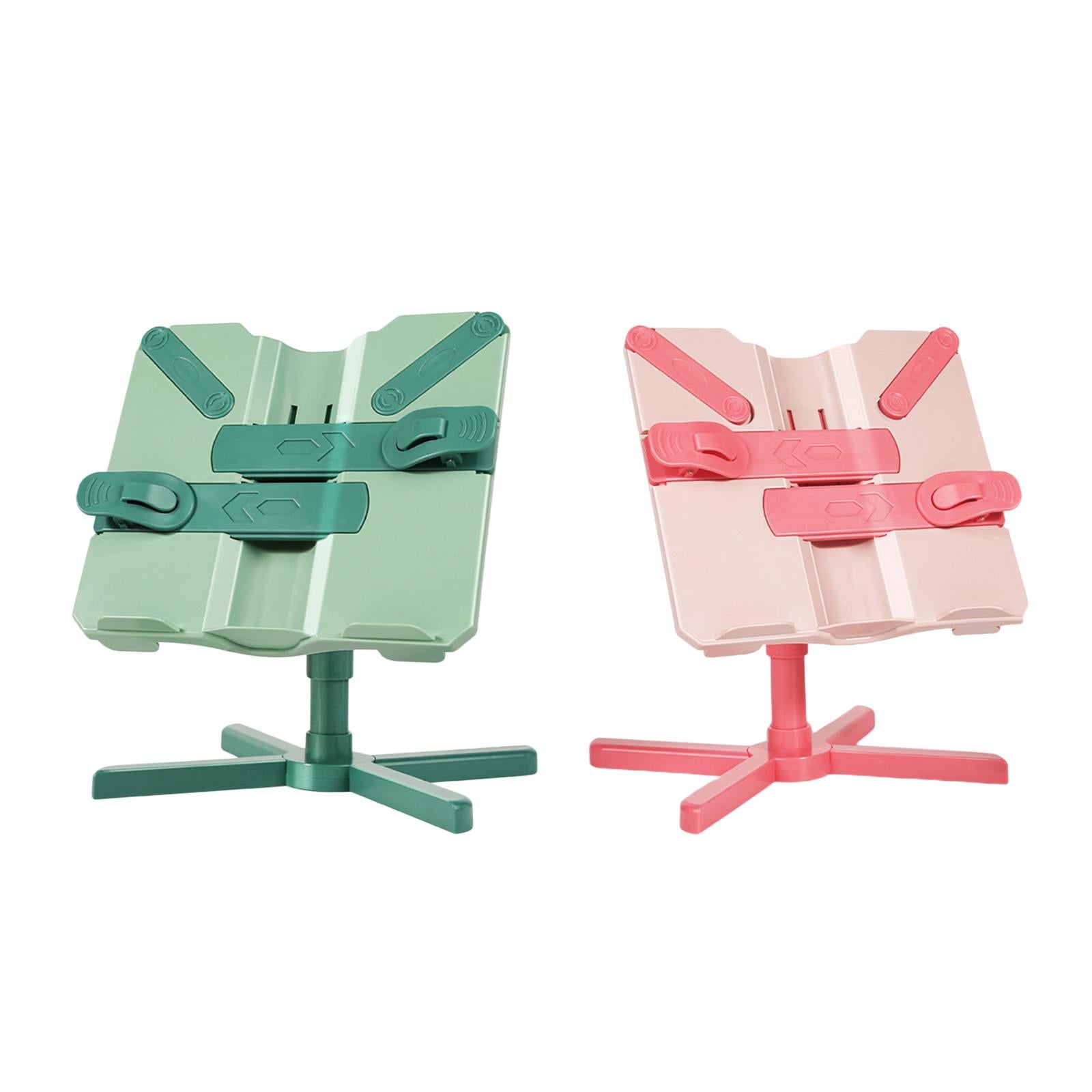 Book Holder Stand Portable Durable Tablet Holder for Kitchen Desktop Bedroom Pink