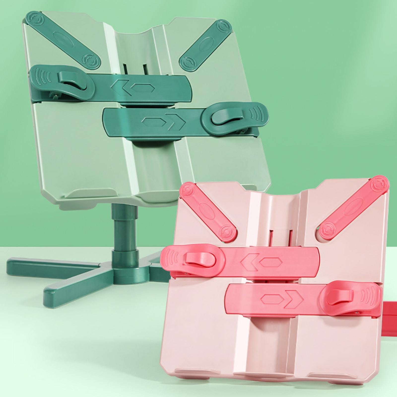 Book Holder Stand Portable Durable Tablet Holder for Kitchen Desktop Bedroom Pink
