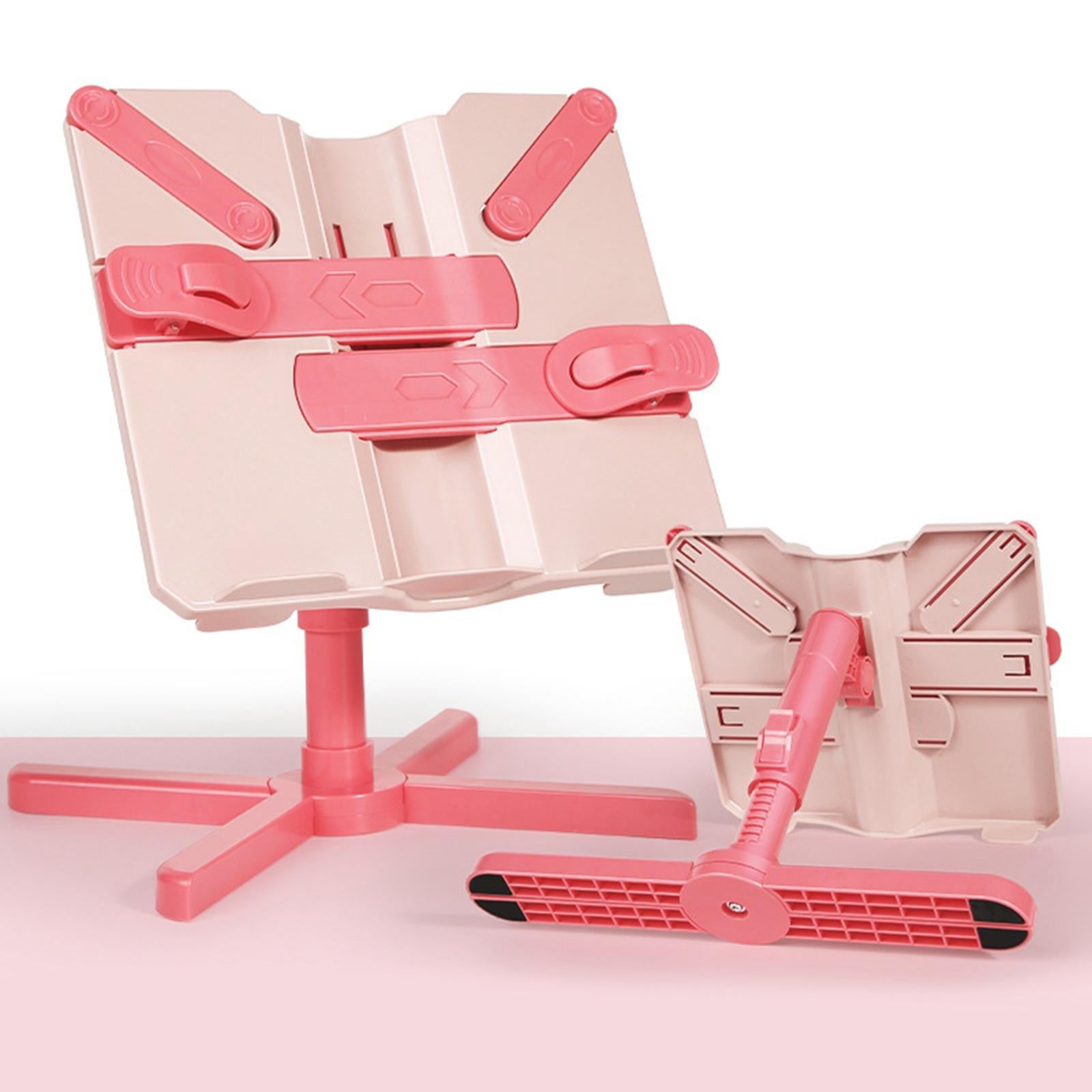 Book Holder Stand Portable Durable Tablet Holder for Kitchen Desktop Bedroom Pink