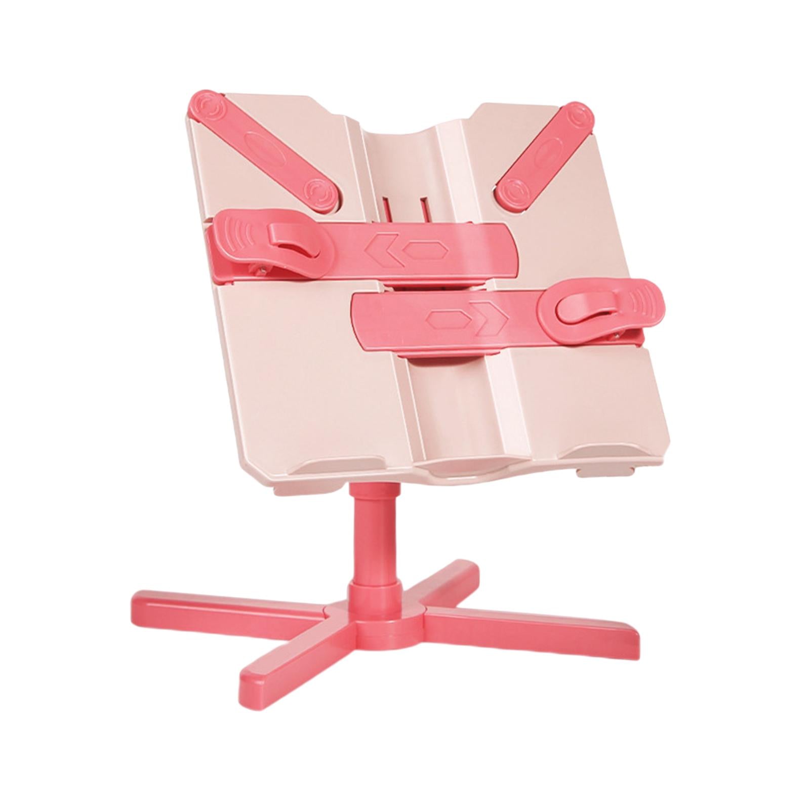 Book Holder Stand Portable Durable Tablet Holder for Kitchen Desktop Bedroom Pink