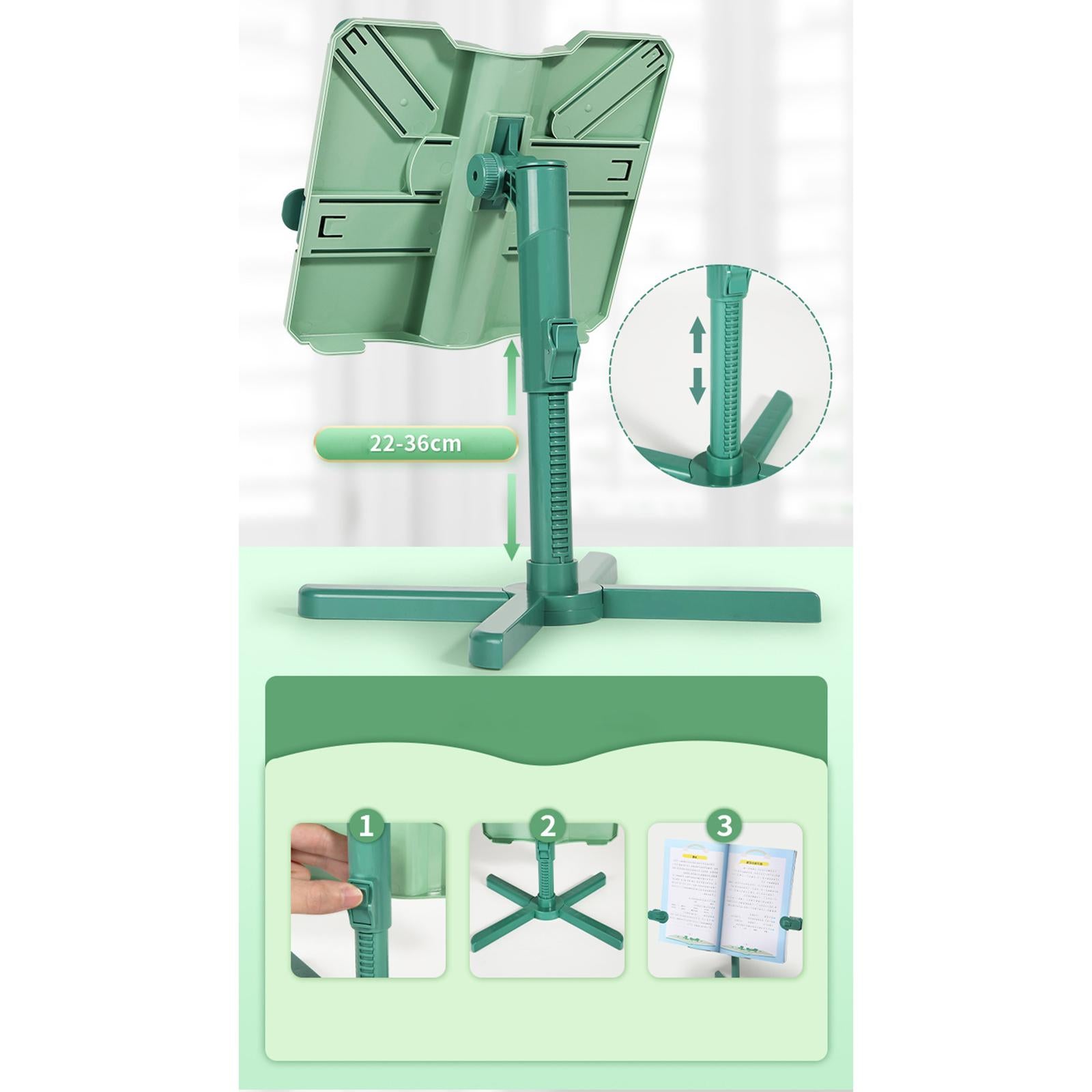 Book Holder Stand Portable Durable Tablet Holder for Kitchen Desktop Bedroom Green