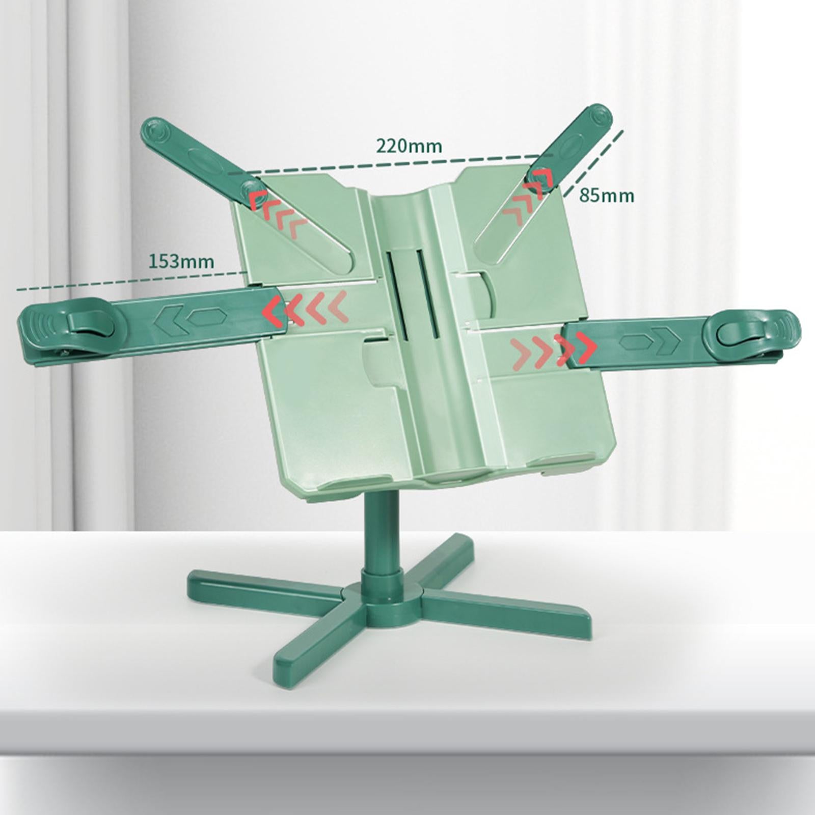 Book Holder Stand Portable Durable Tablet Holder for Kitchen Desktop Bedroom Green