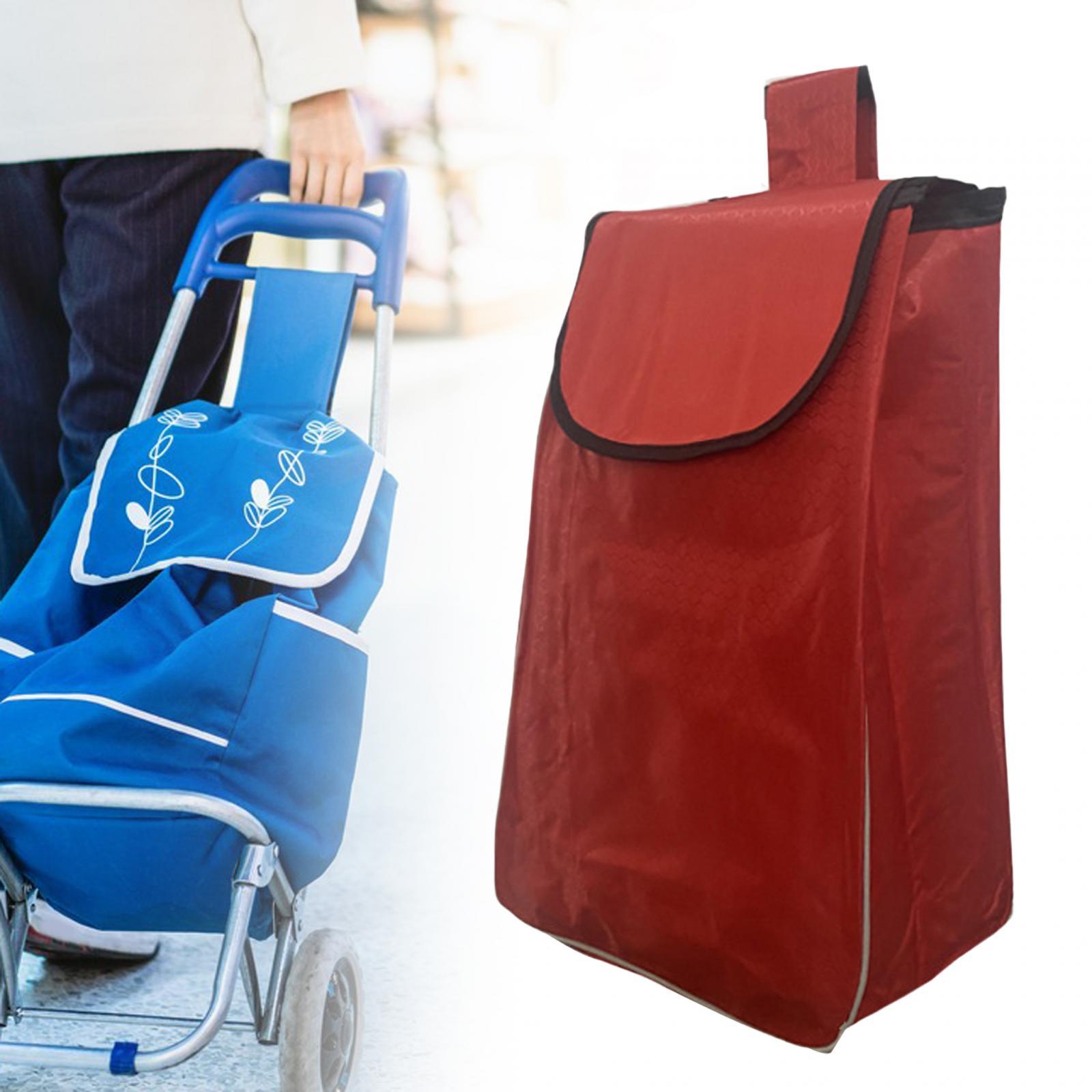 Shopping Cart Replacement Storage Bag Waterproof Durable Lightweight Folding Red