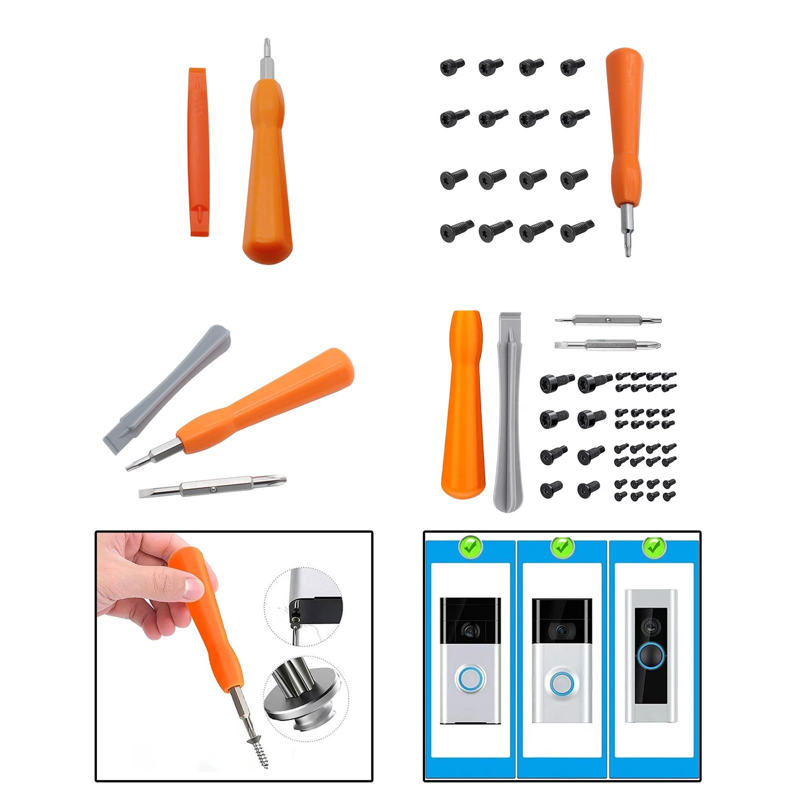 Mini Screwdriver Set 2 in 1 Hand Tool for Electronics Video Door Bell Repair 3pcs